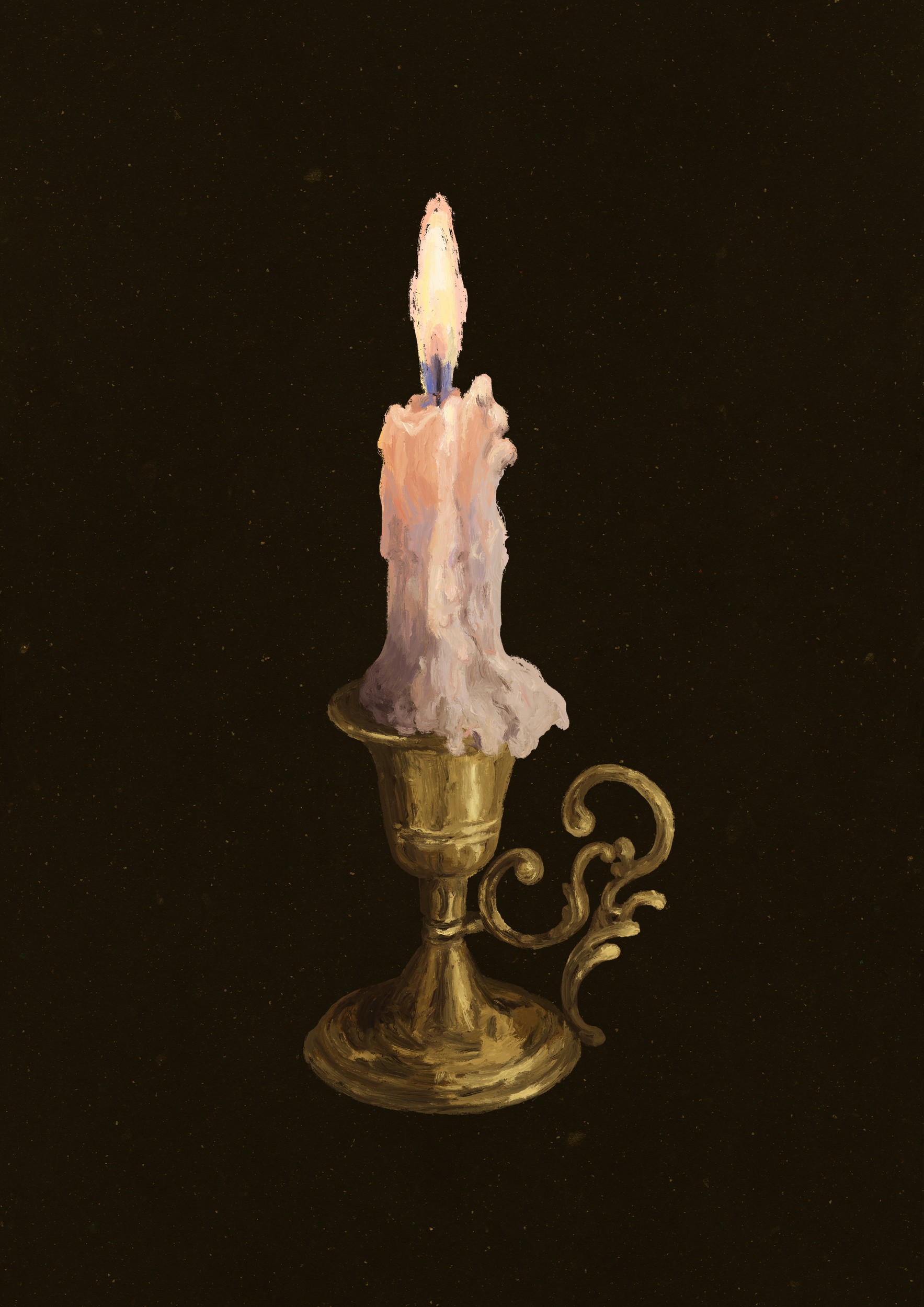 Elegant Brass Candle by NKTN — canvas wall art