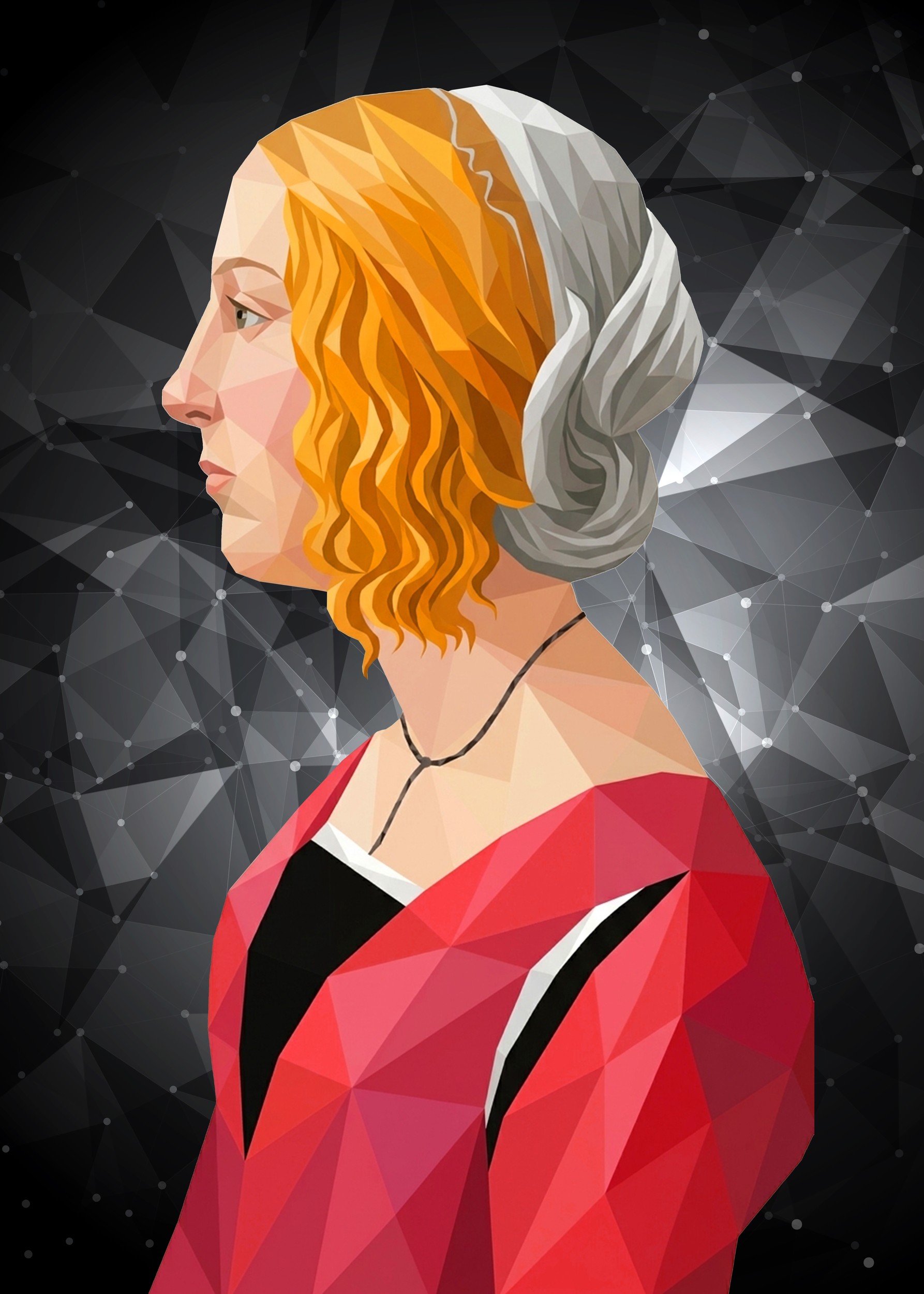 Geometric Woman Profile by Low Profile — canvas wall art