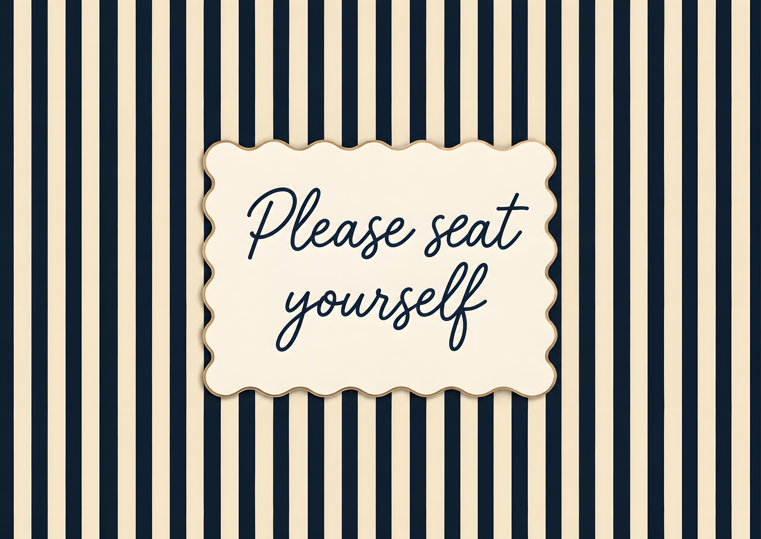 Please Seat Yourself Sign by DJROMADJI ABLAMVI BEAU-GARE — canvas wall art