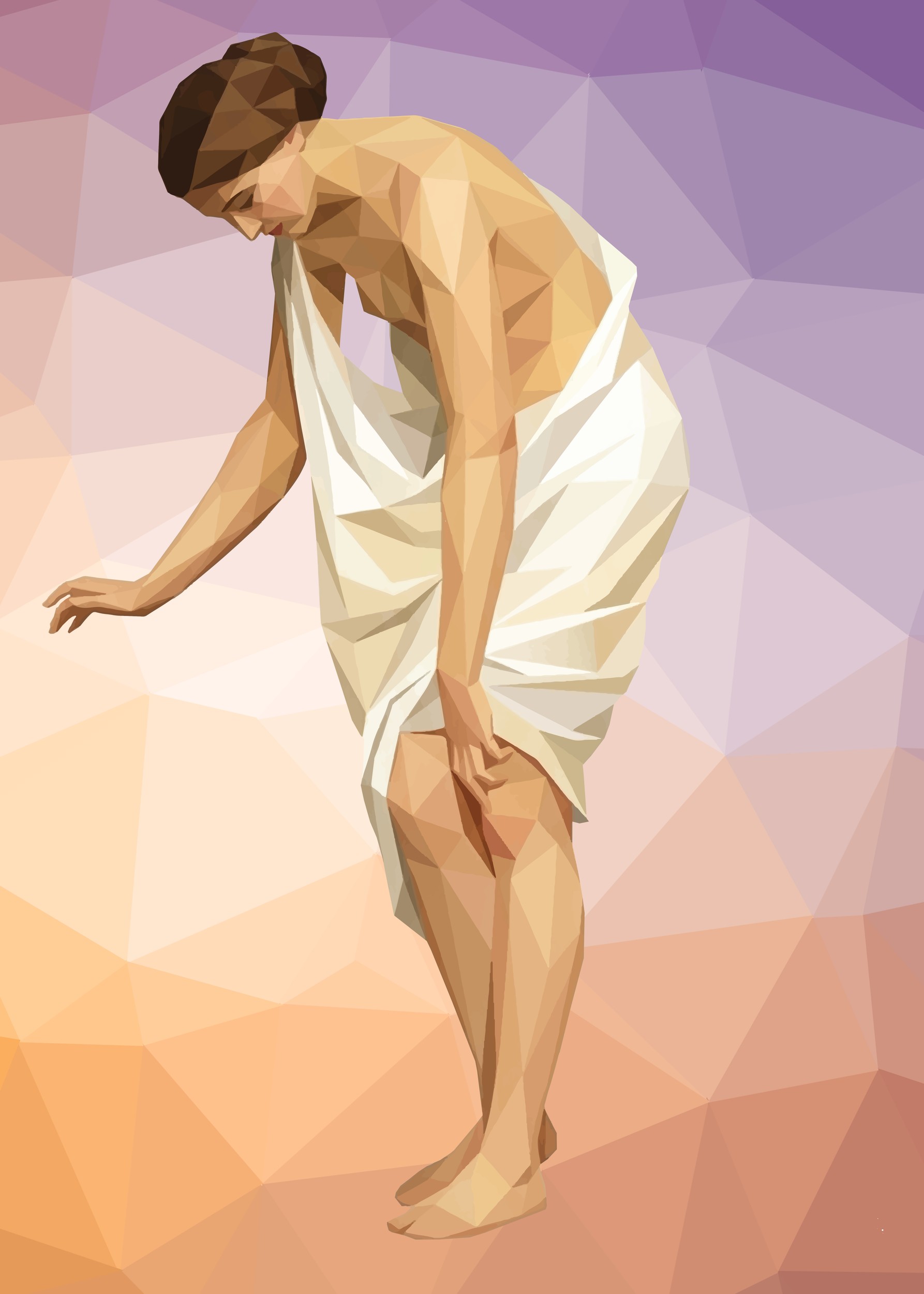 Classical Low Poly Woman by Low Profile — canvas wall art