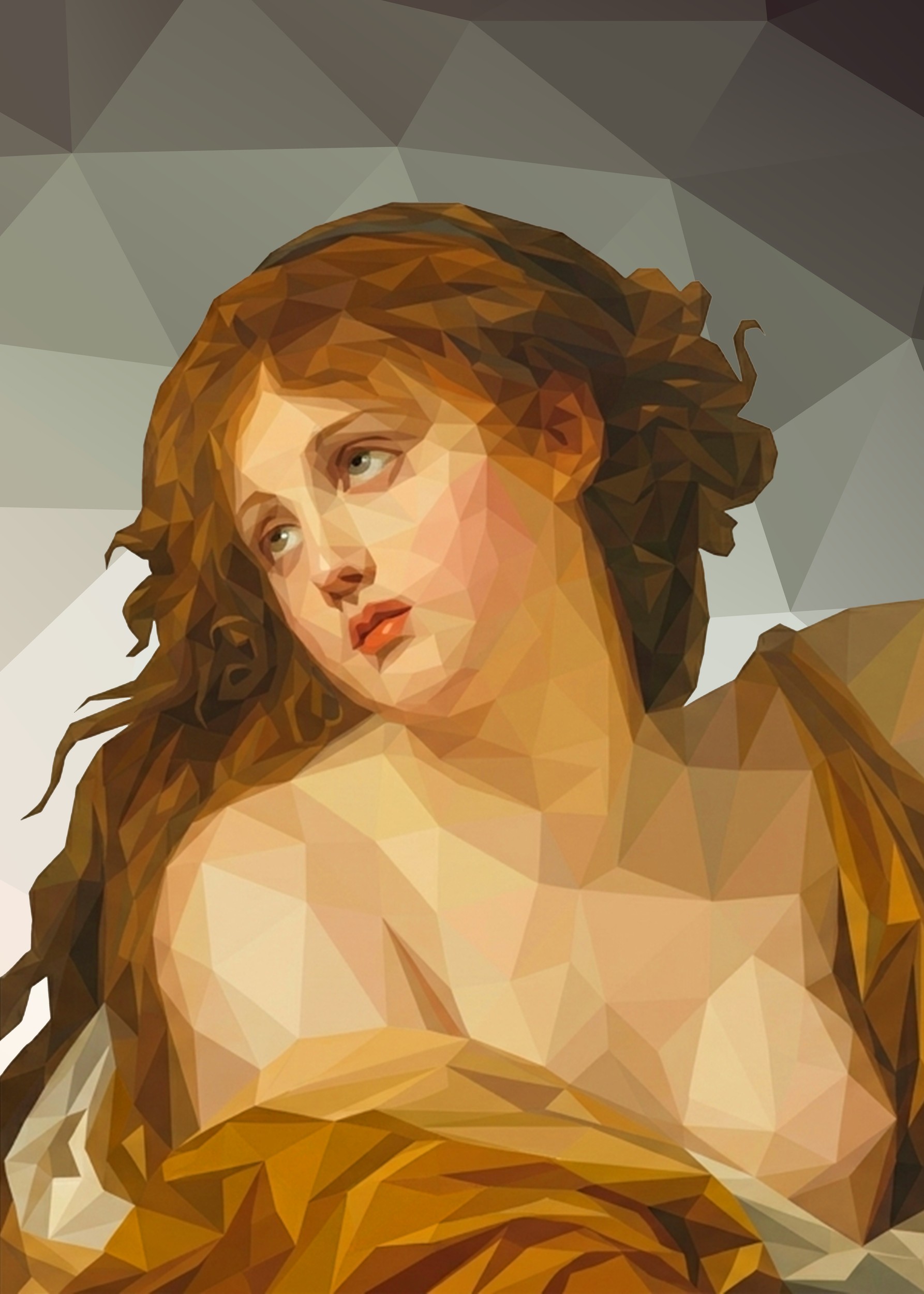 Low Poly Woman Portrait by Low Profile — canvas wall art