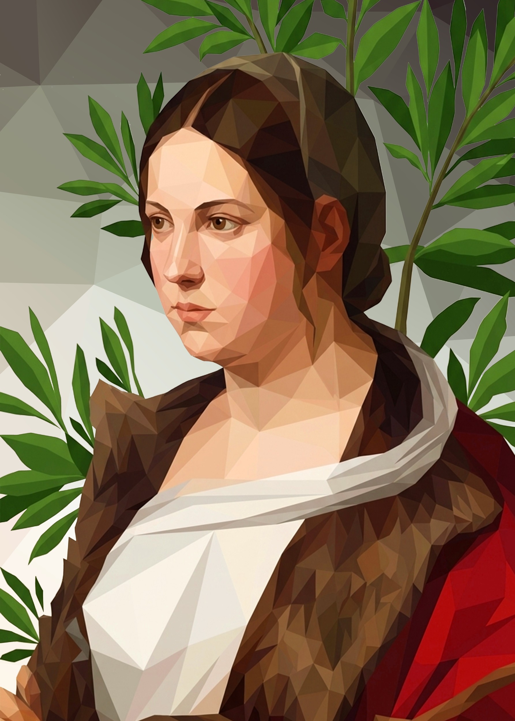 Geometric Woman Portrait by Low Profile — canvas wall art