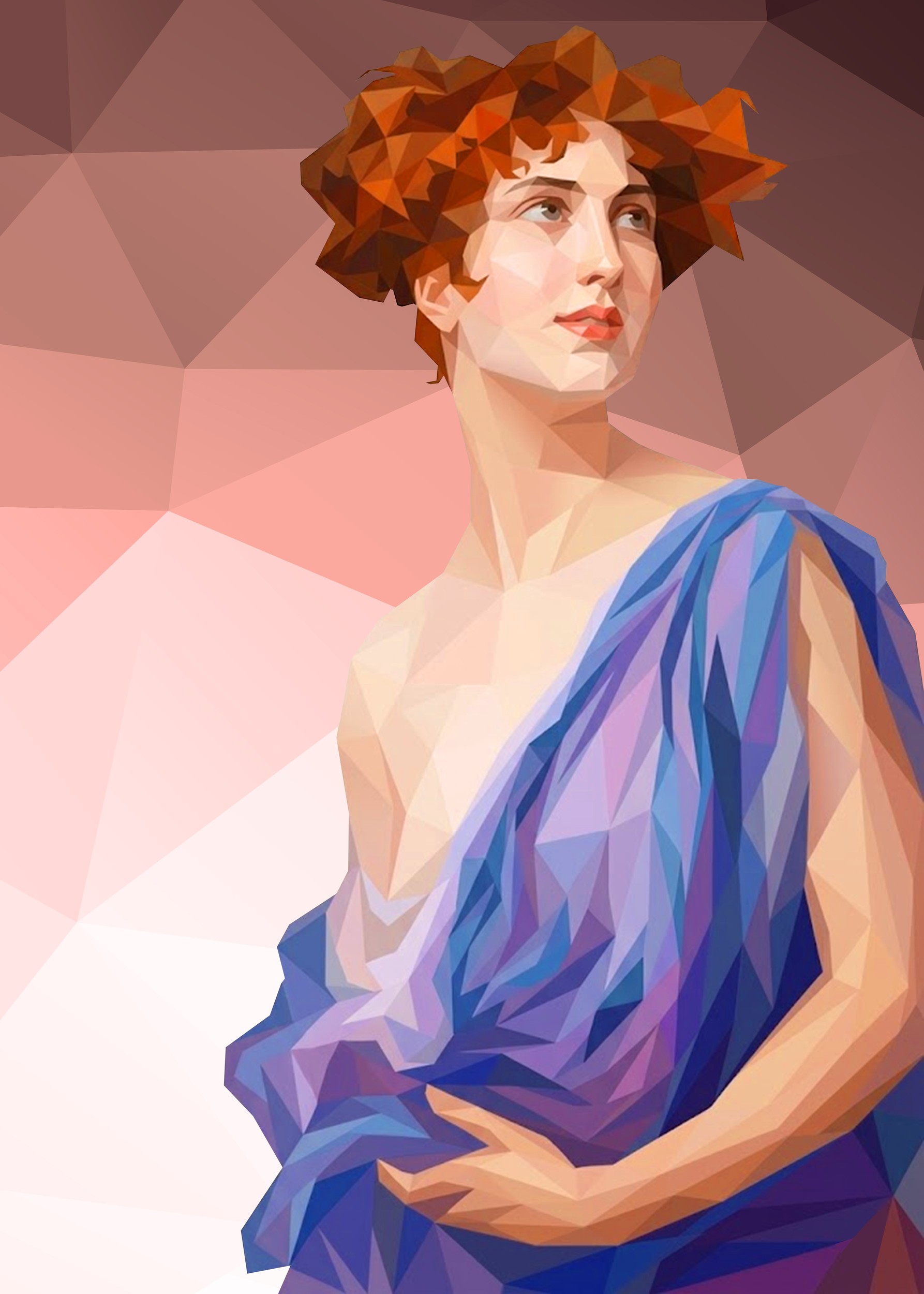 Low Poly Woman Portrait by Low Profile — canvas wall art