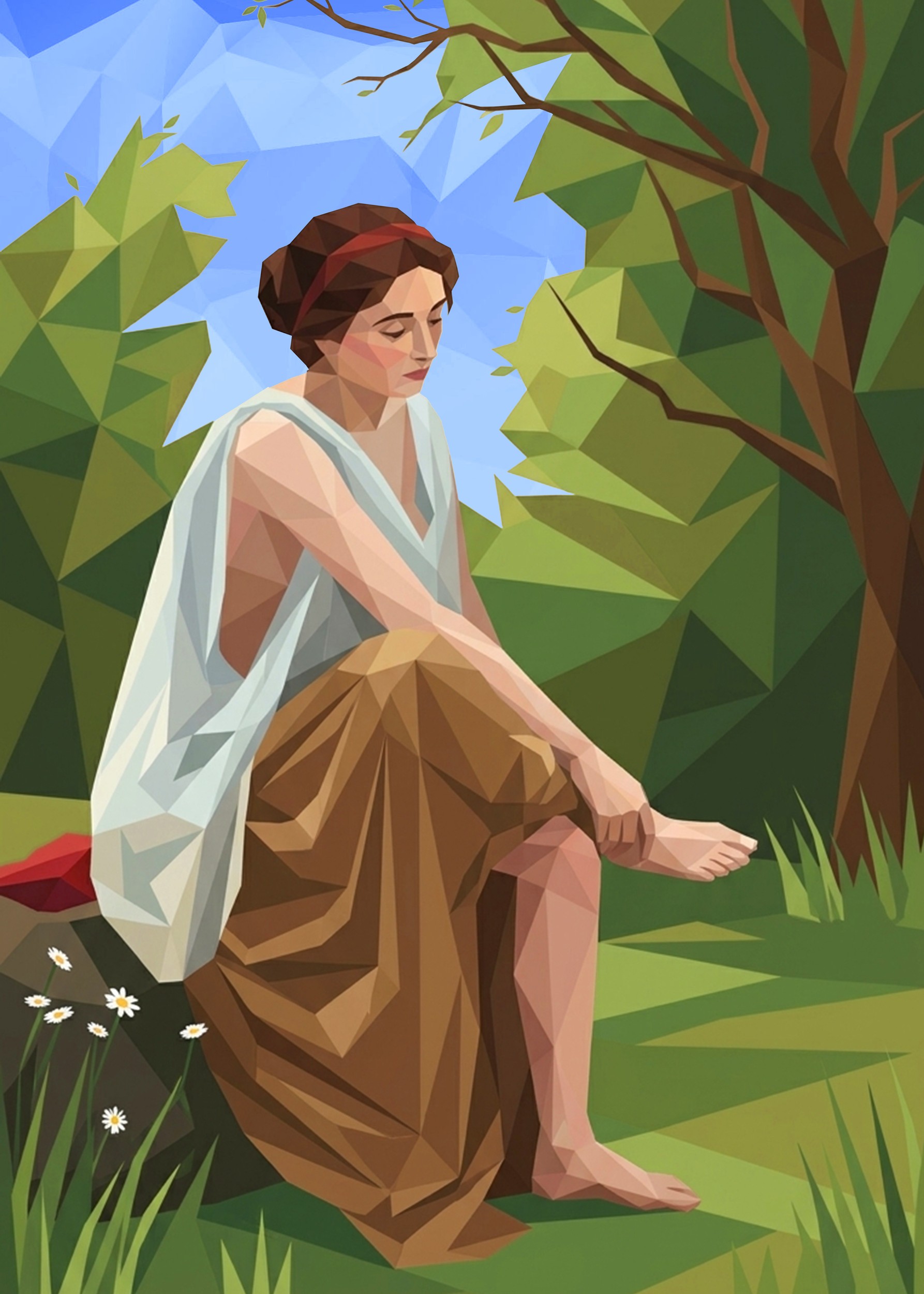 Thoughtful Woman in Nature by Low Profile — canvas wall art