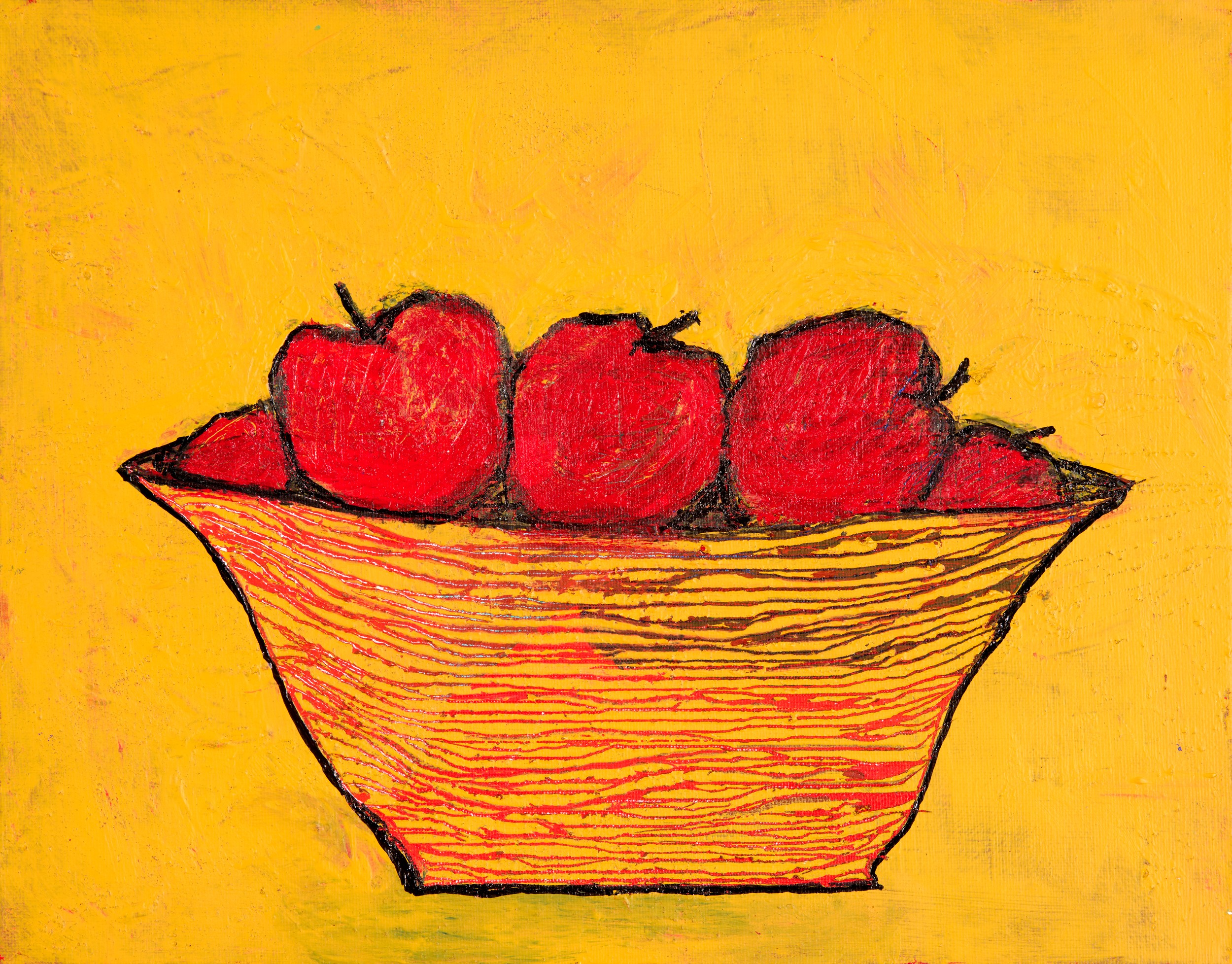 Vibrant Apple Bowl by Dale Hefer — canvas wall art