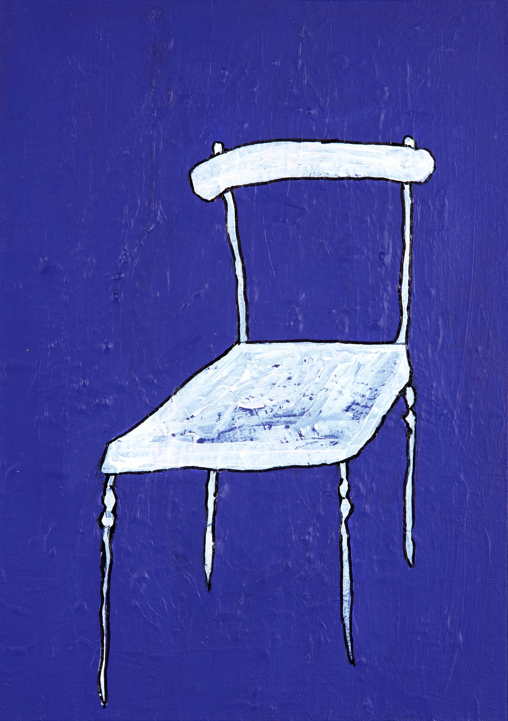 Blue Minimalist Chair by Dale Hefer — canvas wall art