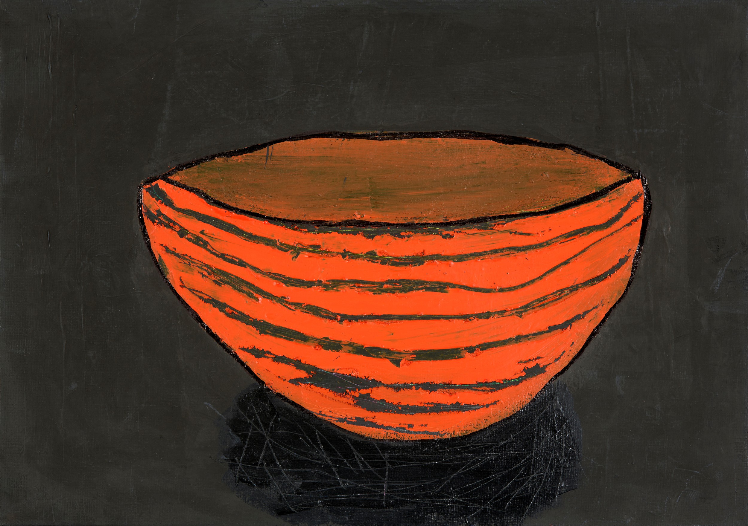 Orange Striped Bowl by Dale Hefer — canvas wall art