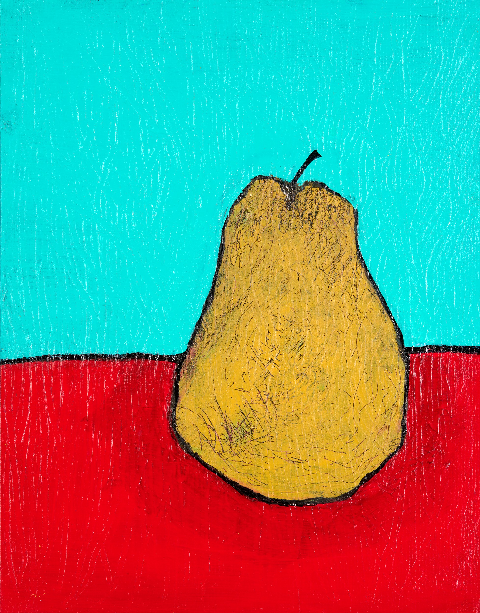Bold Yellow Pear by Dale Hefer — canvas wall art