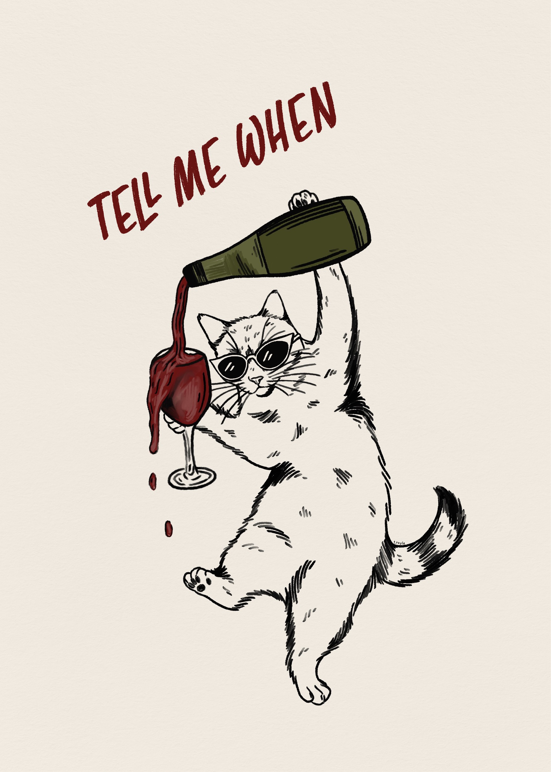 Tell Me When Cat by Tara Royle — canvas wall art