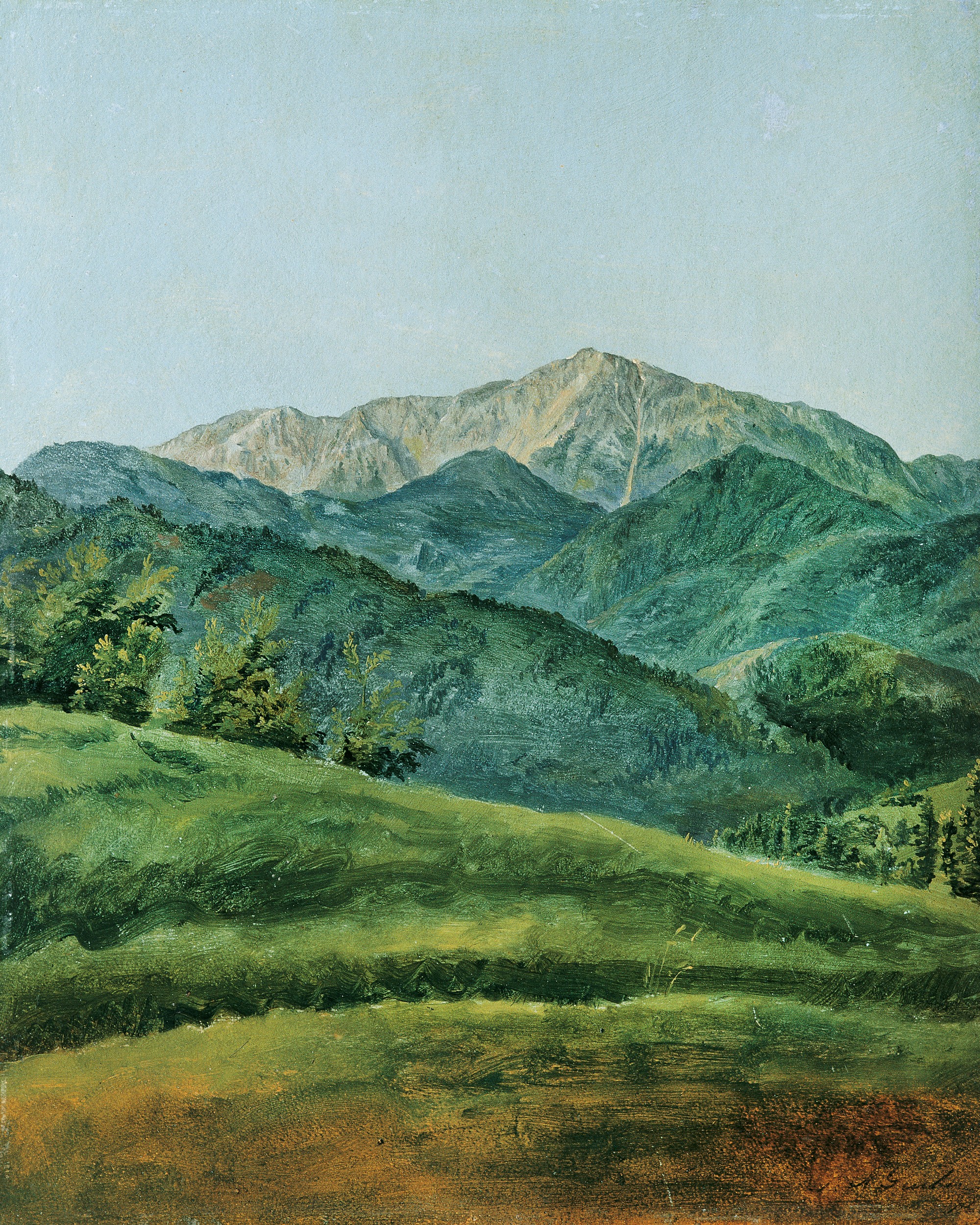 Green Mountain Landscape by Franz Xaver Gruber — canvas wall art