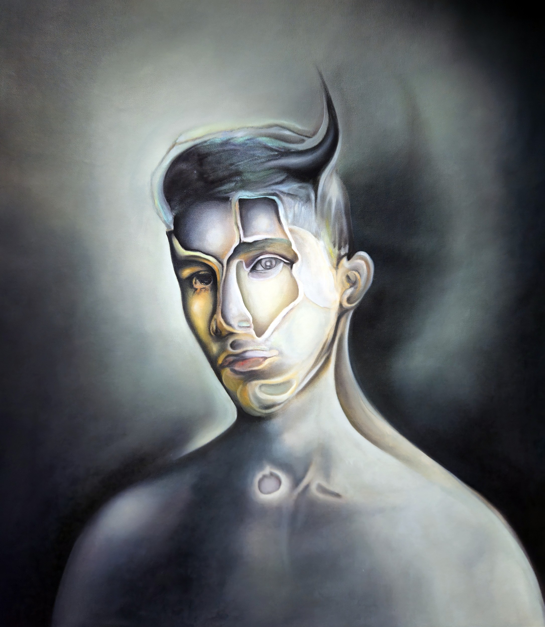 Surreal Horned Portrait by Stefano Mazzolini — canvas wall art