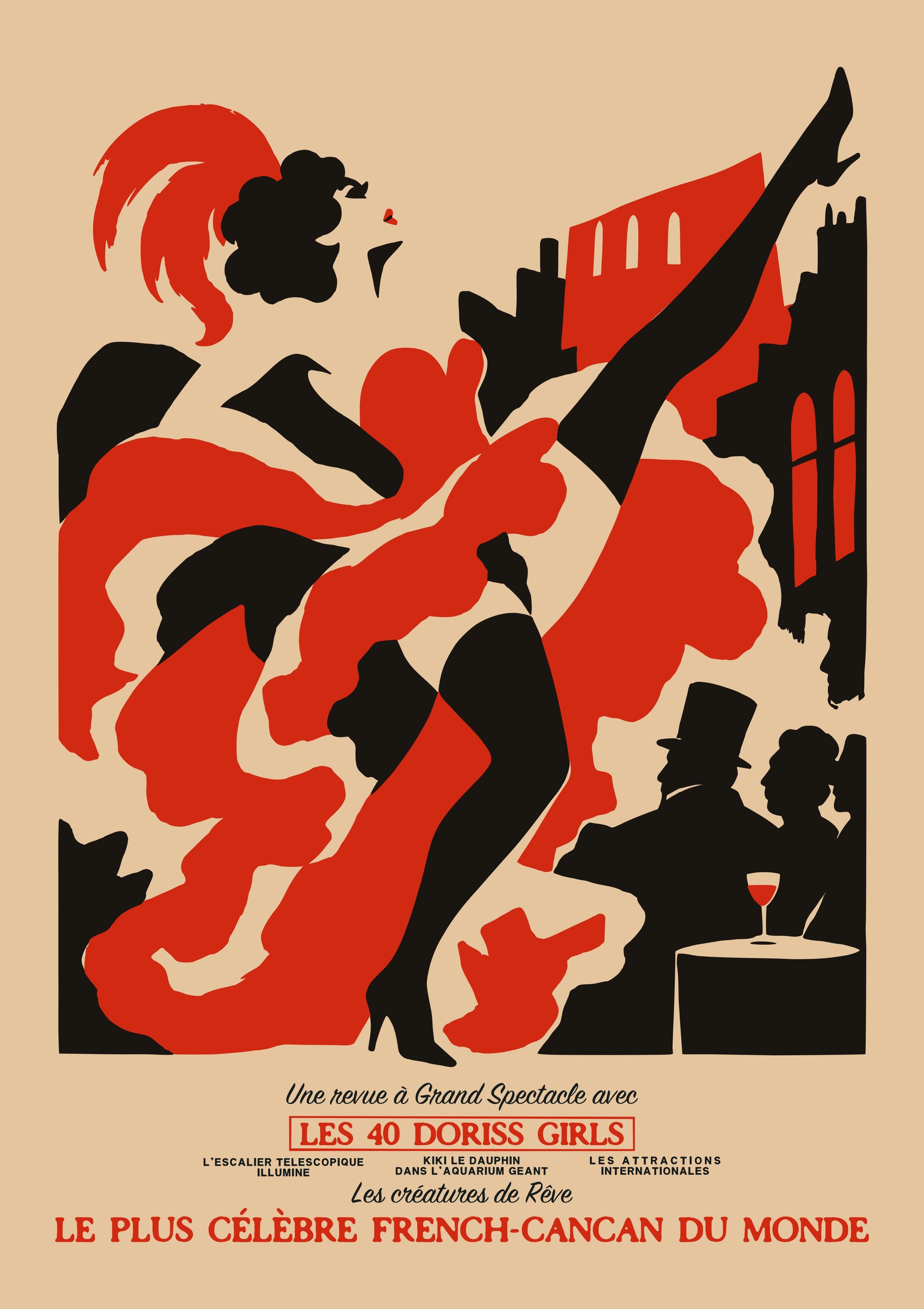 French Cancan Dancer by Patryk Krygowski — canvas wall art