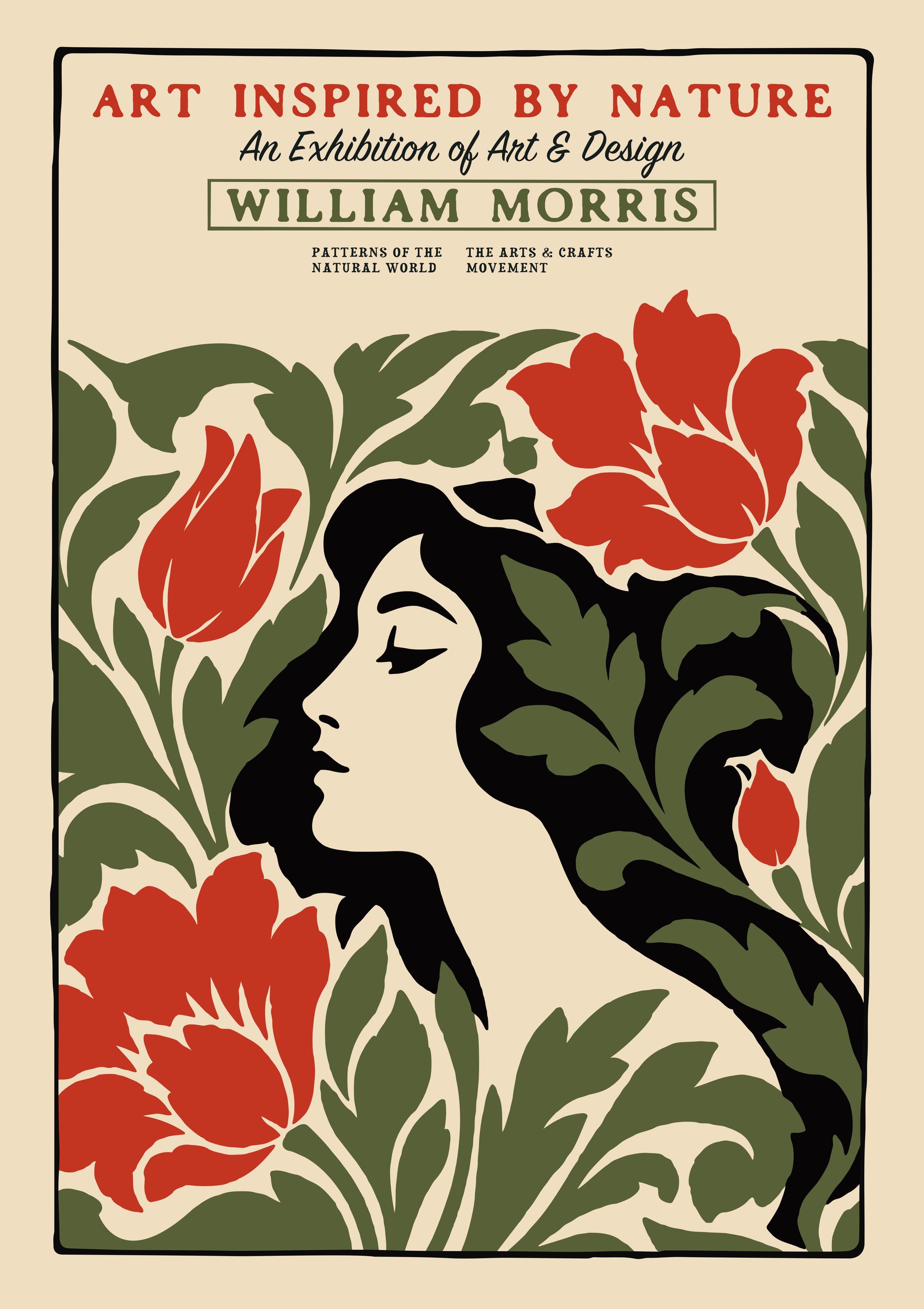 Elegant Floral Woman by Patryk Krygowski — canvas wall art
