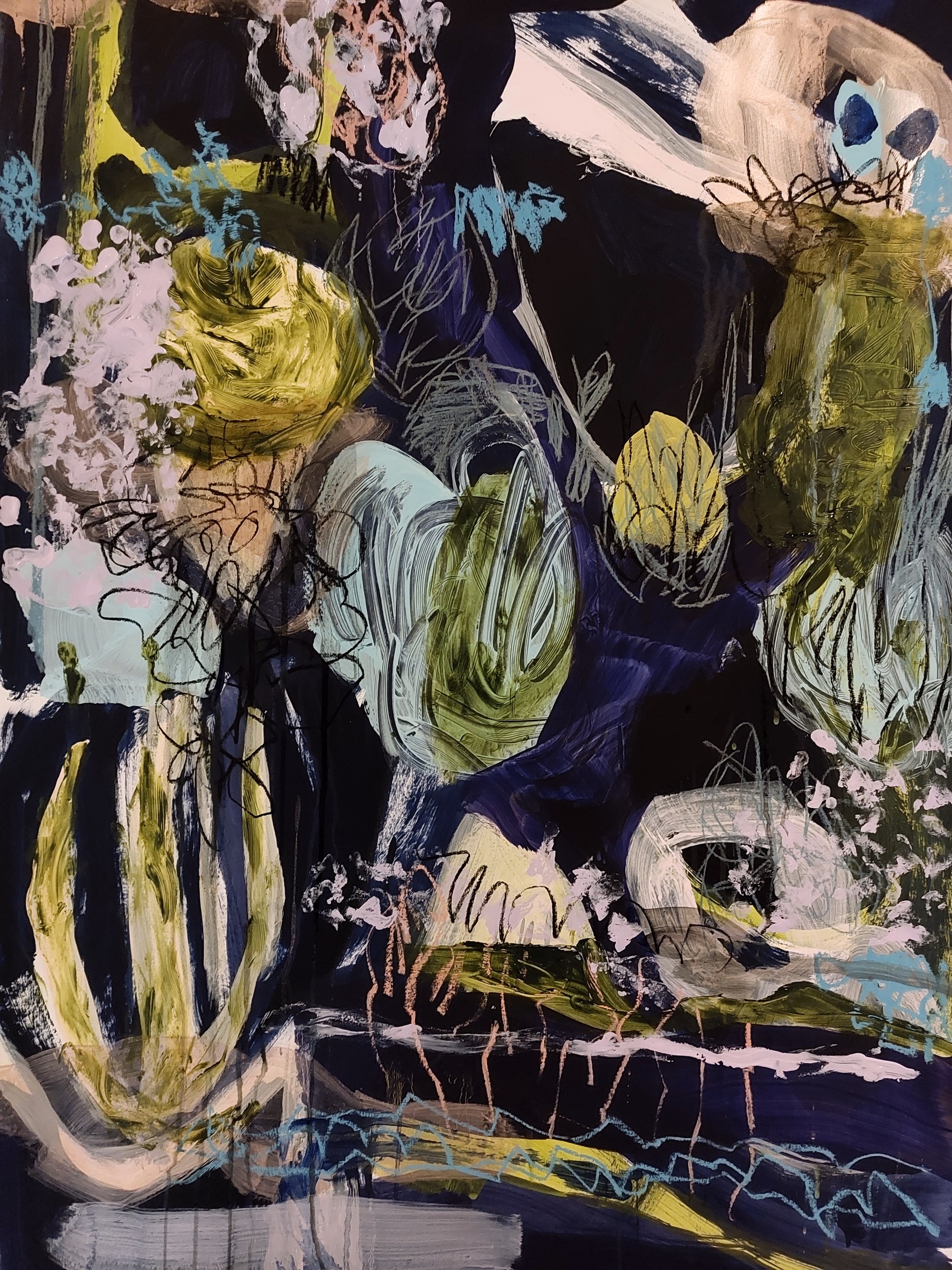 Vibrant Abstract Garden by Monika Riethmueller — canvas wall art
