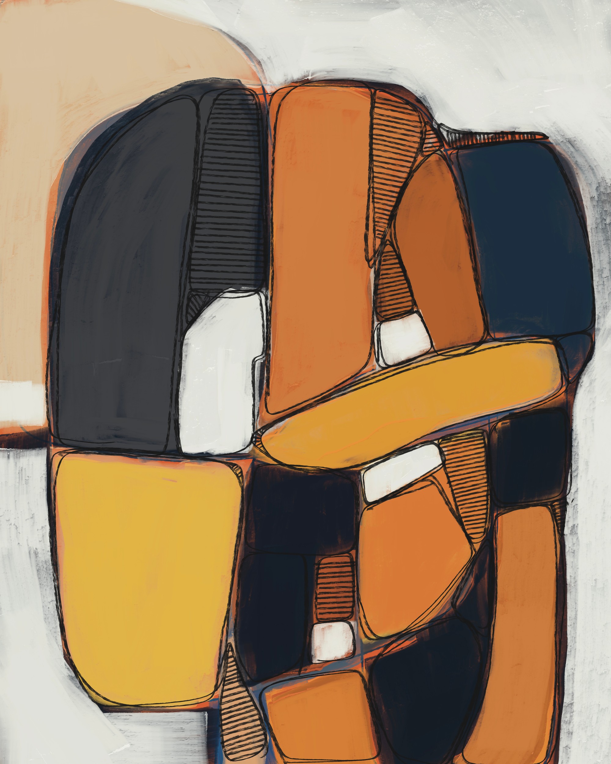 Abstract Geometric Forms by MANSI SAXENA — canvas wall art