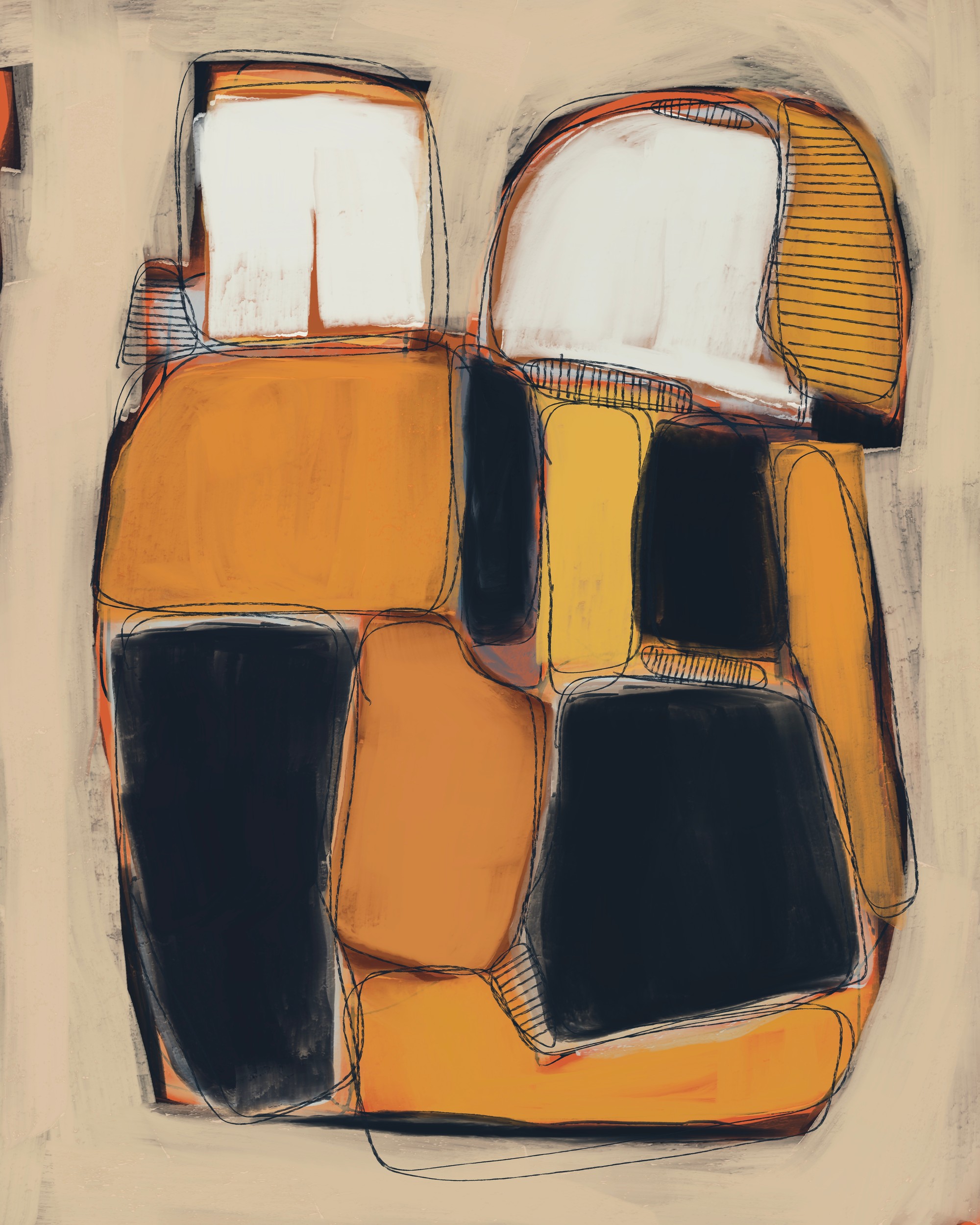 Modern Color Blocks by MANSI SAXENA — canvas wall art