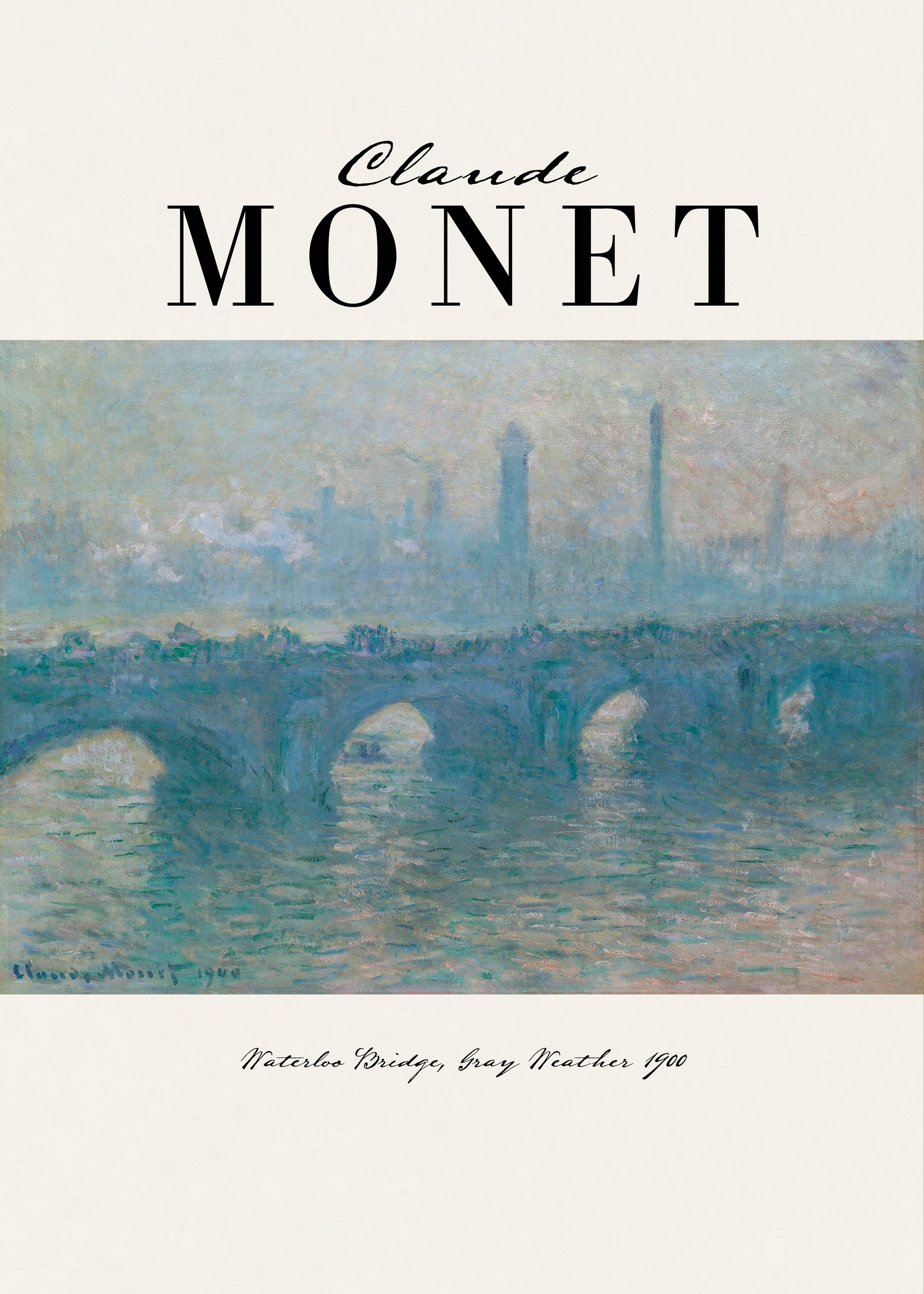 Waterloo Bridge Gray Weather by Claude Monet — canvas wall art