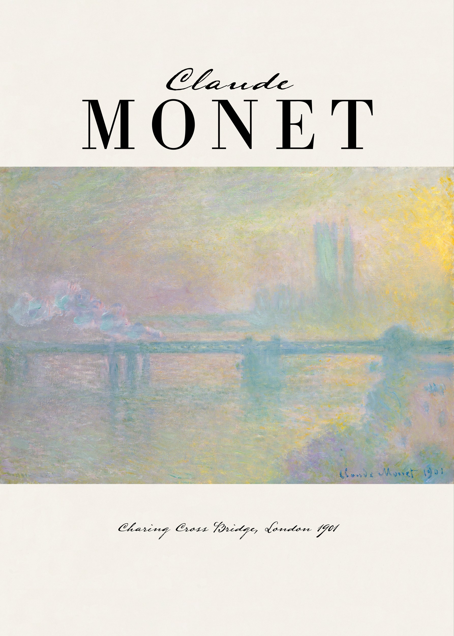 Charing Cross Bridge London by Claude Monet — canvas wall art