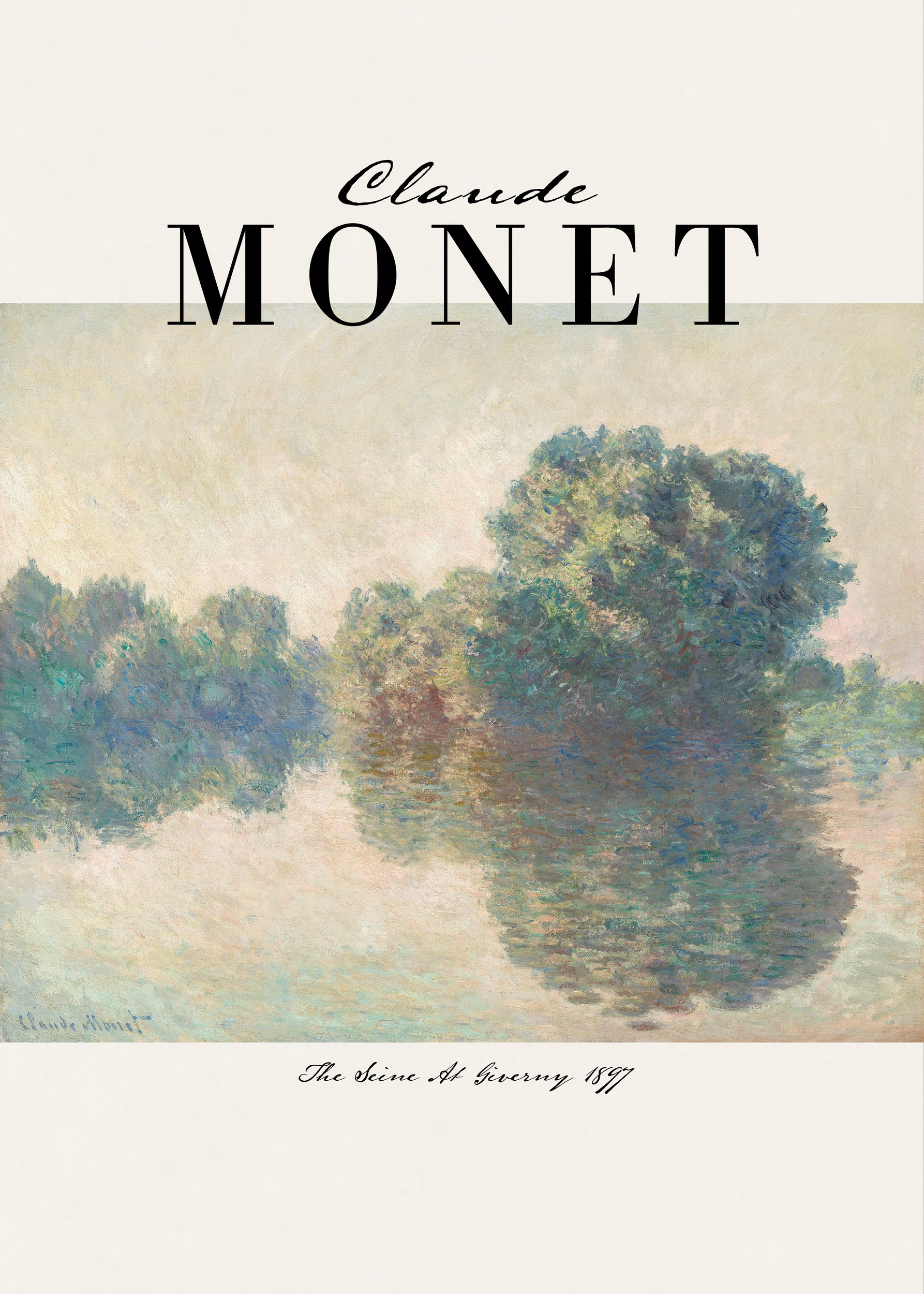 Misty River Reflection by Claude Monet — canvas wall art