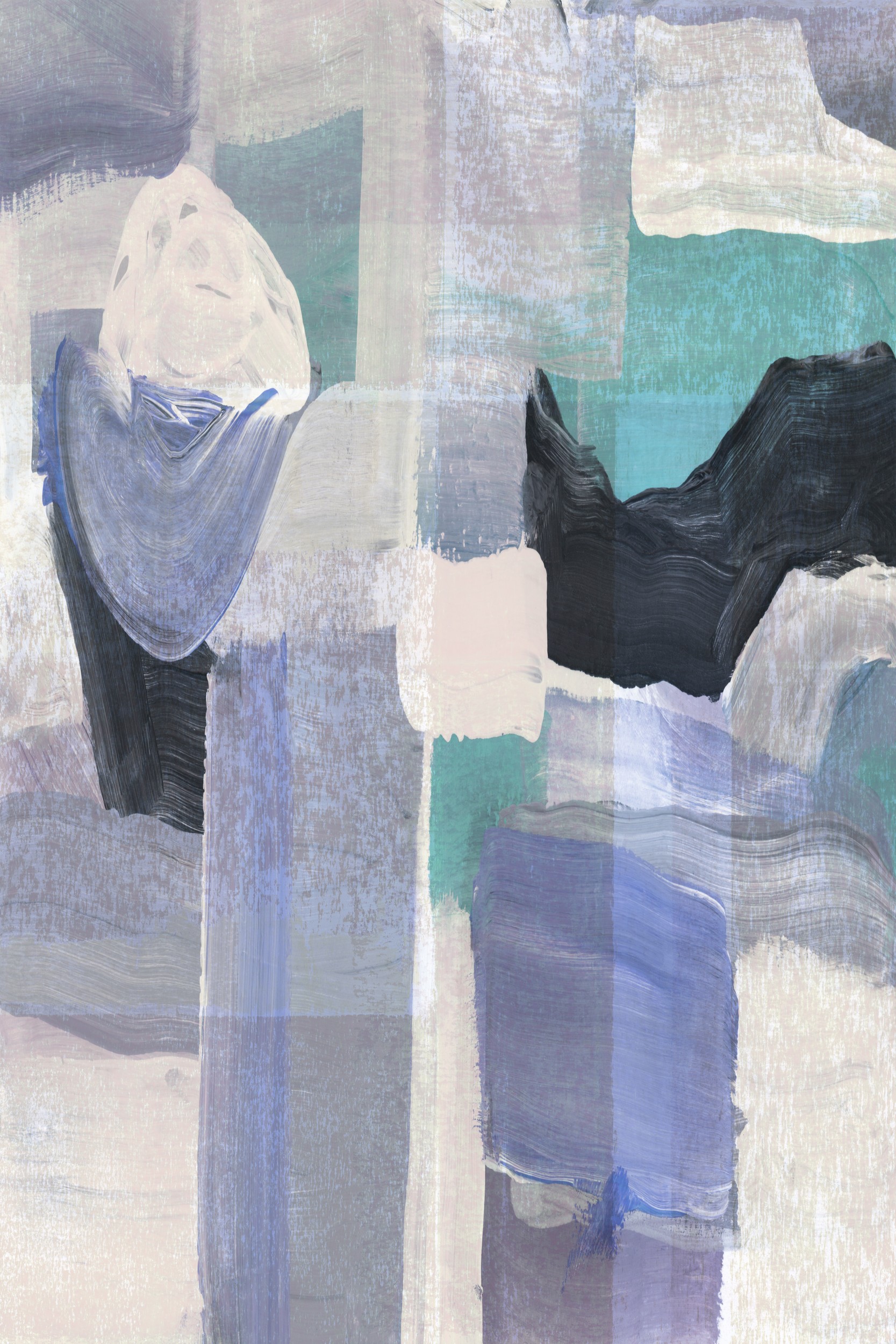Abstract Blue Teal Layers by cartissi — canvas wall art