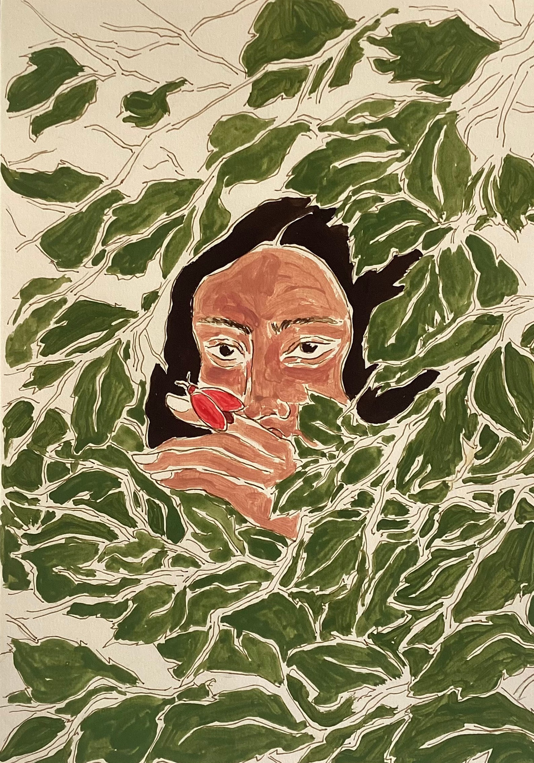 Hidden Forest Woman by Rushati Chowdhury — canvas wall art