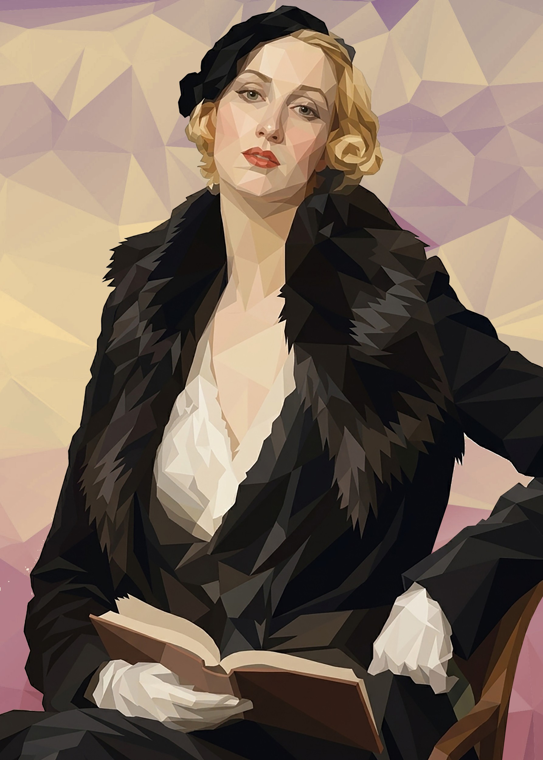 Elegant Woman Reading by Low Profile — canvas wall art