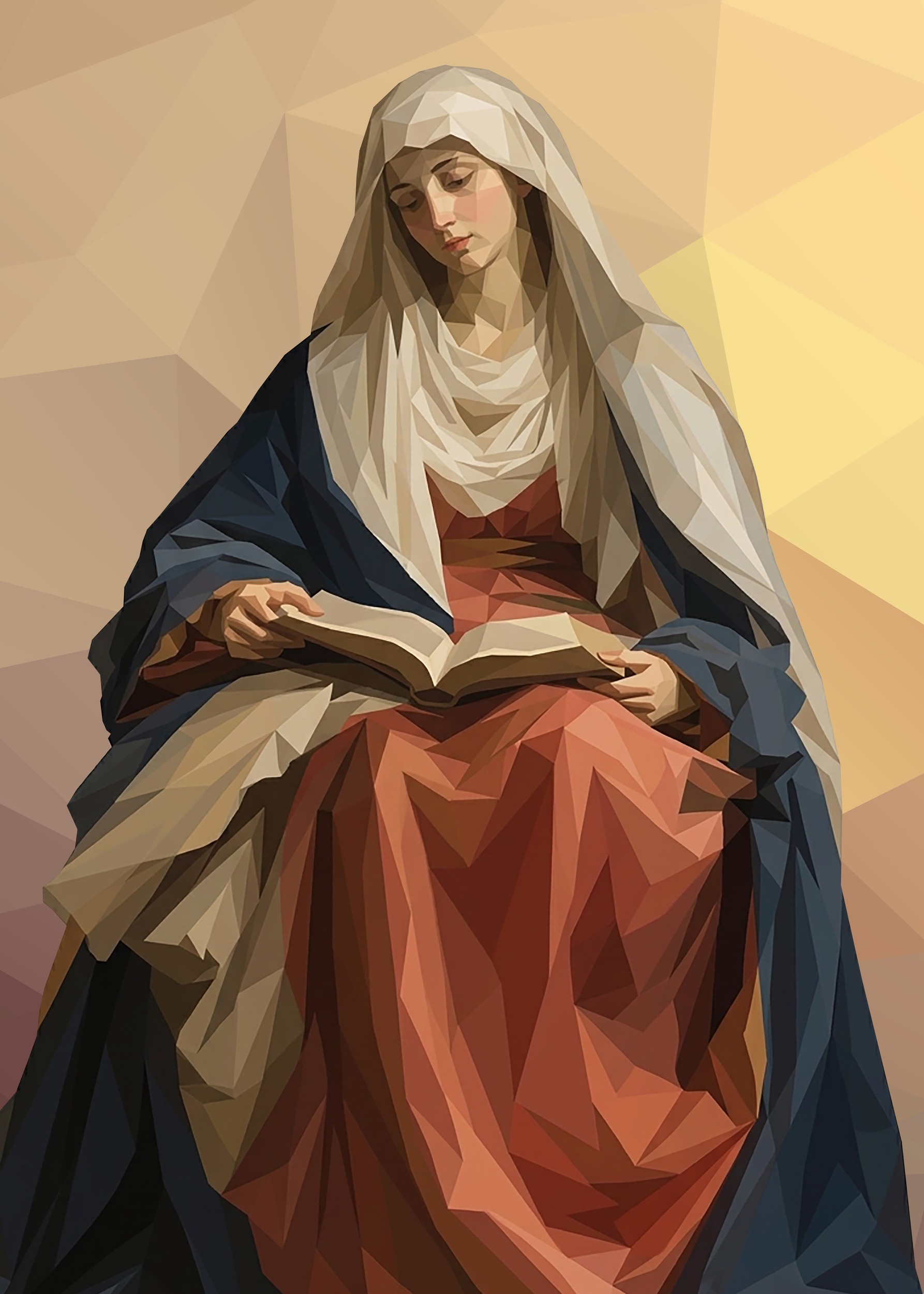 Geometric Virgin Mary by Low Profile — canvas wall art