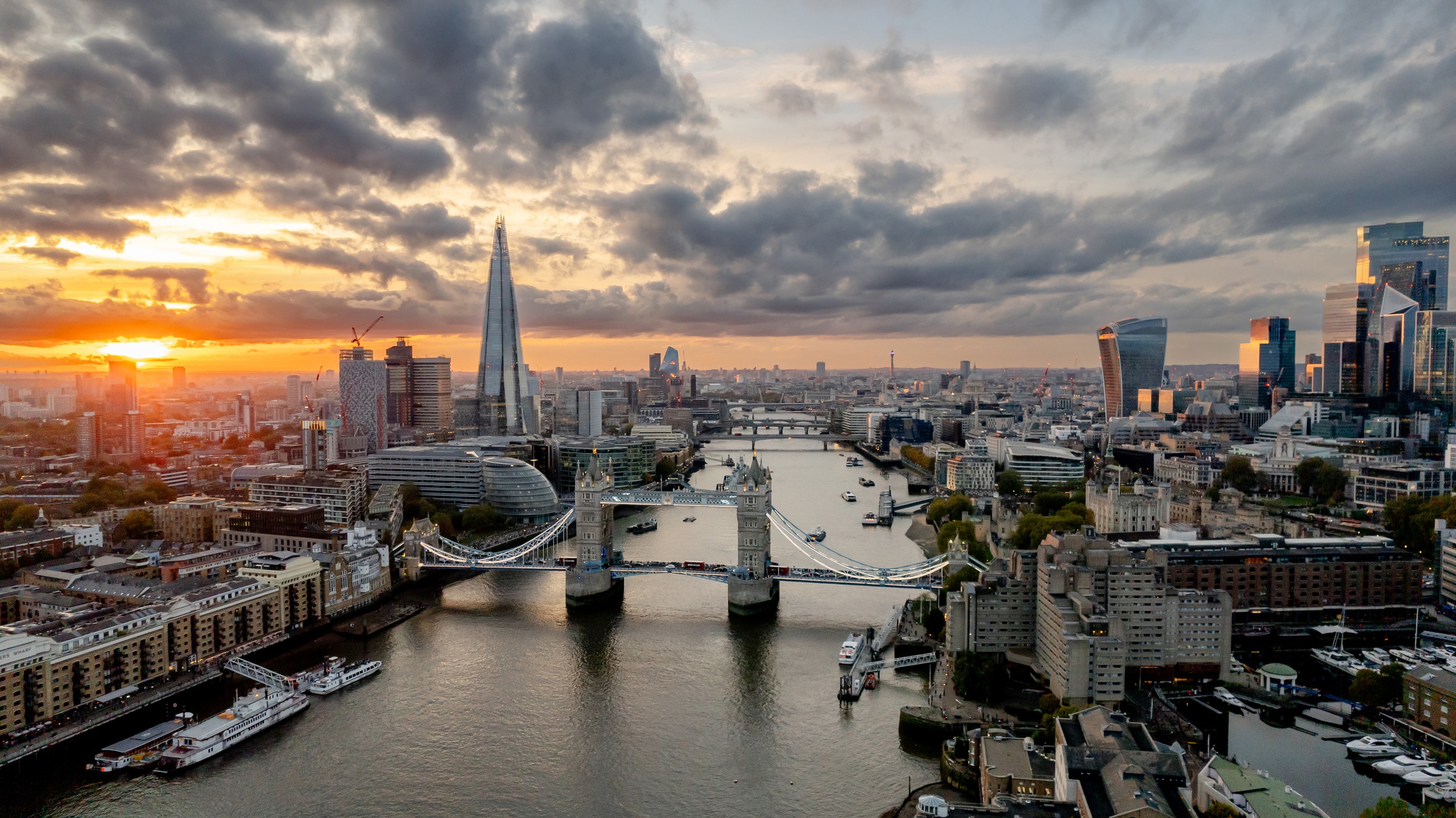 London Sunset Skyline by ADDICTIVE STOCK CREATIVES — canvas wall art