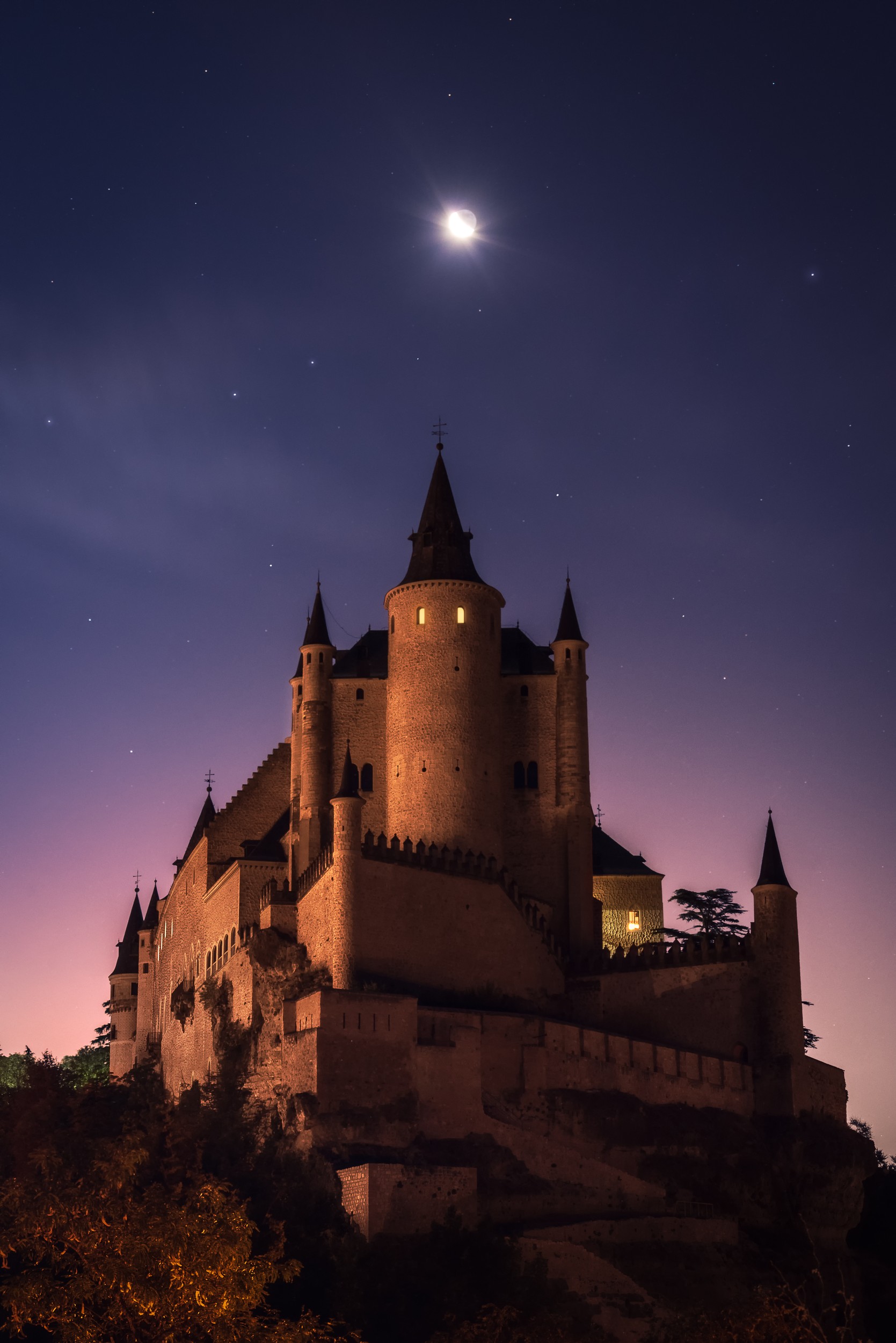 Alcázar Castle Night Sky by ADDICTIVE STOCK CREATIVES — canvas wall art