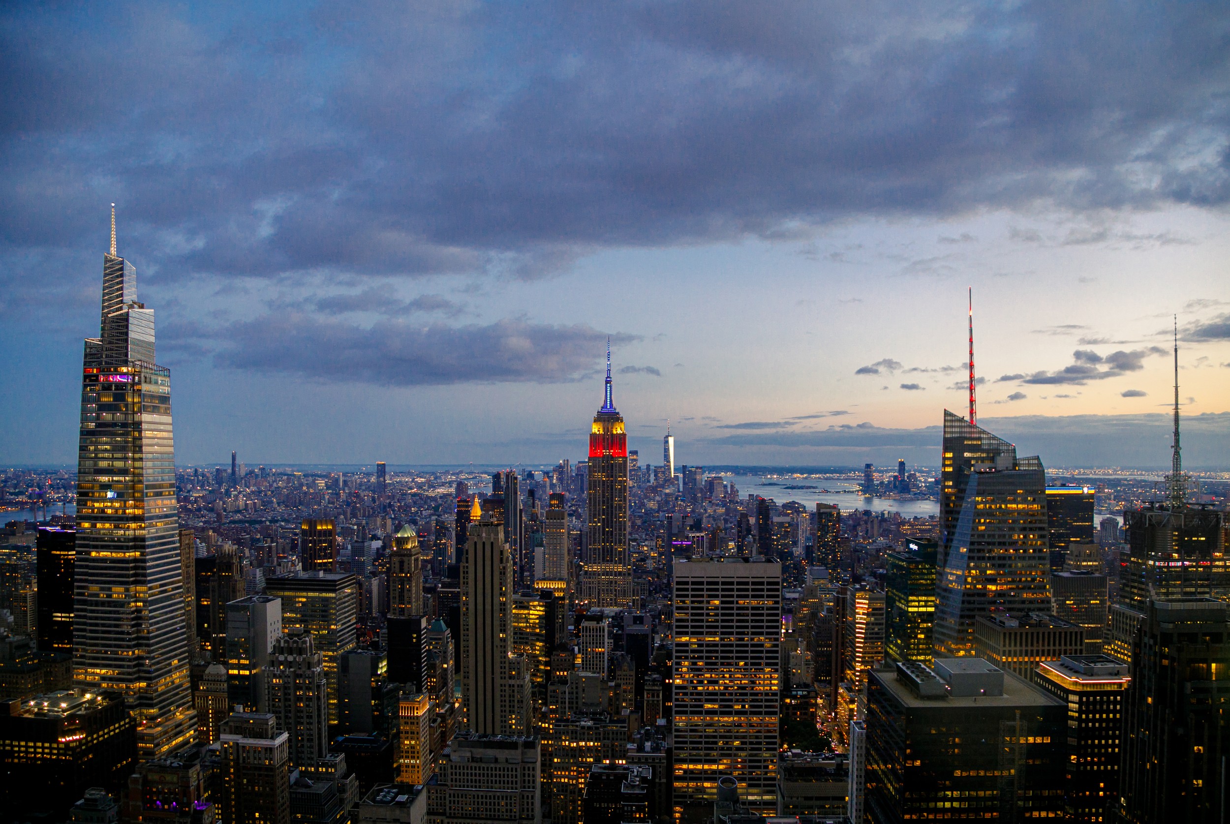 New York City Skyline Night by ADDICTIVE STOCK CREATIVES — canvas wall art