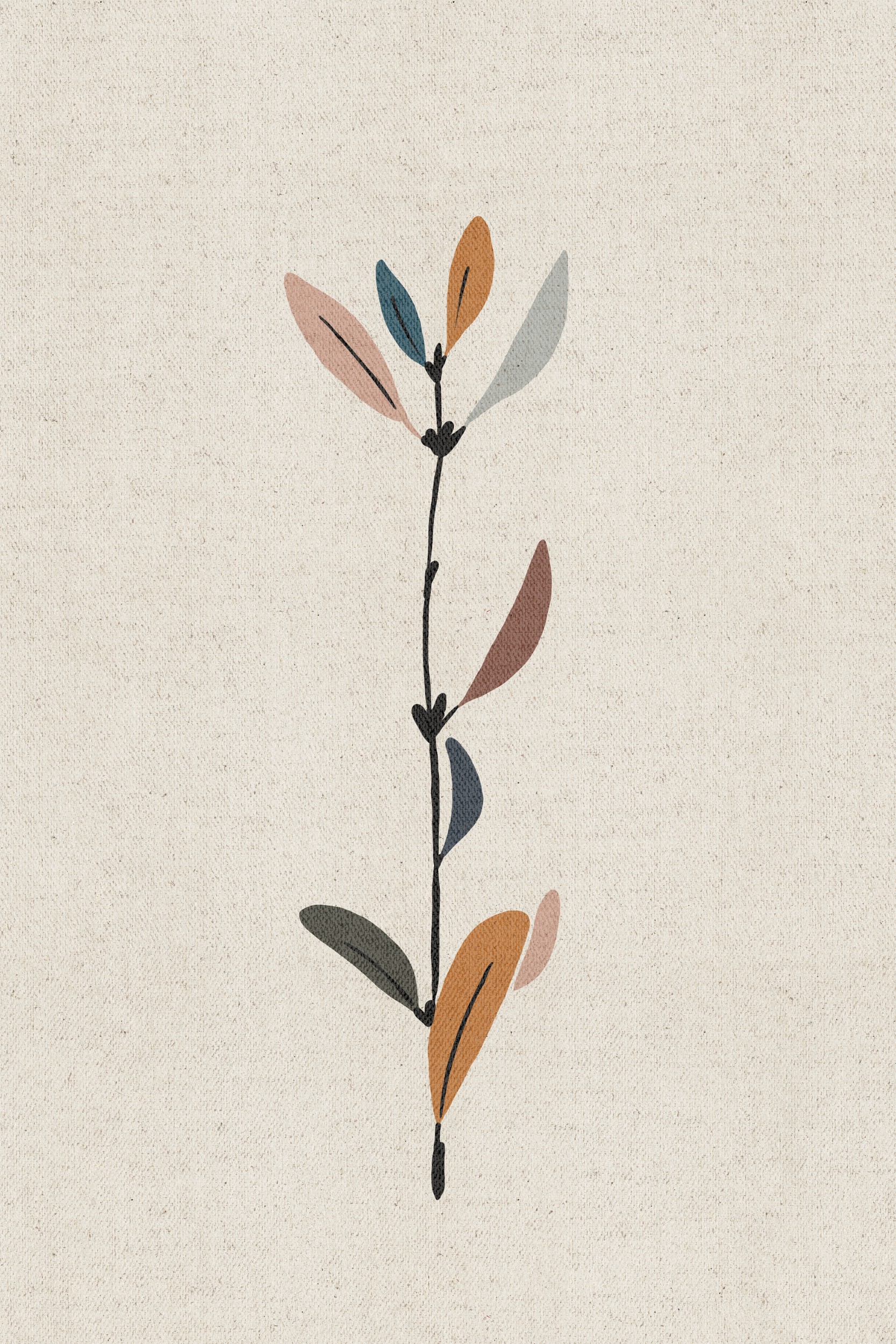 Muted Botanical Stem by Stephanie Klatt — canvas wall art