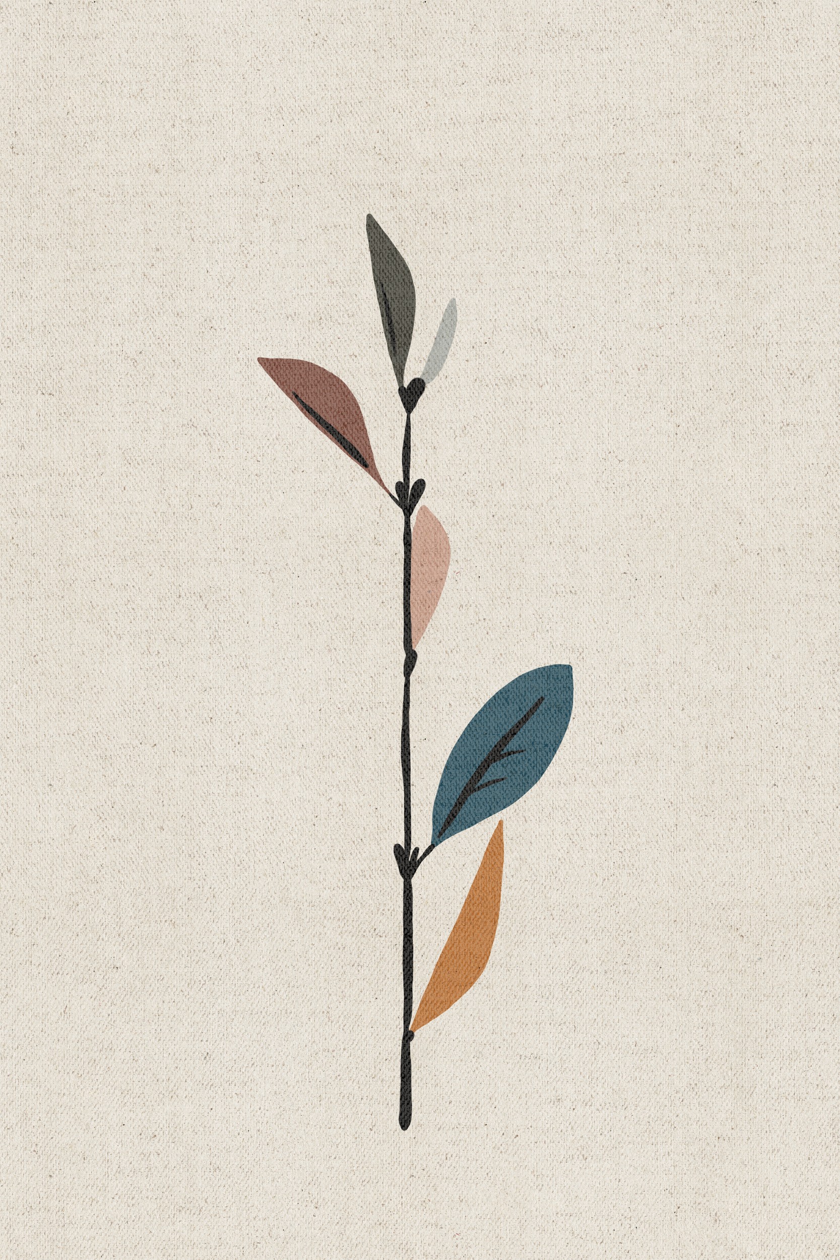 Minimalist Botanical Stem by Stephanie Klatt — canvas wall art