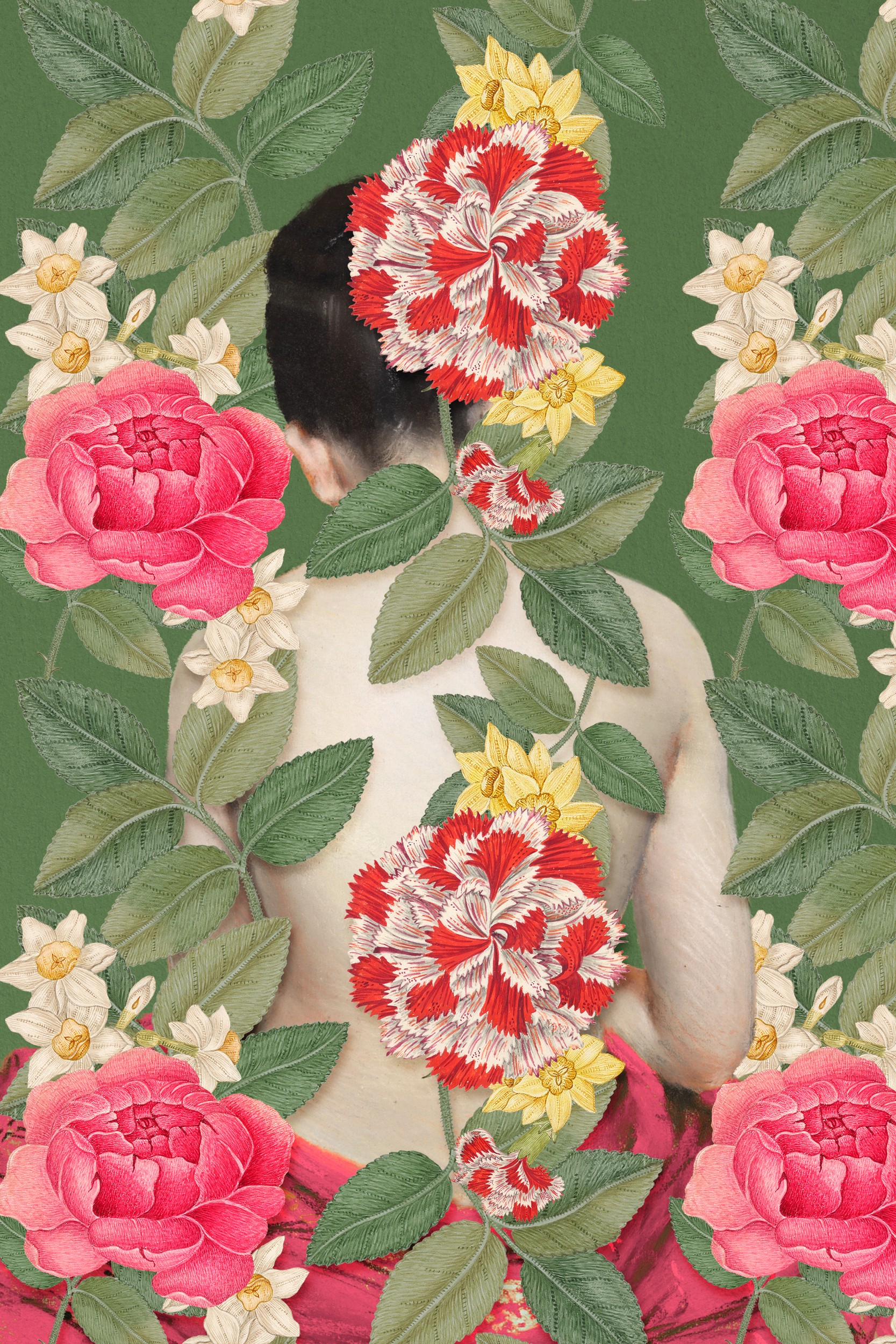 Elegant Floral Figure by Marja van den Hurk — canvas wall art