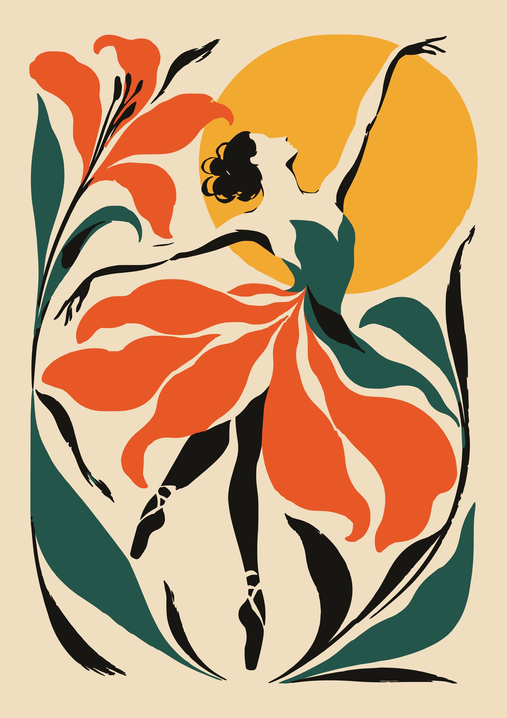 Elegant Floral Dance by Patryk Krygowski — canvas wall art