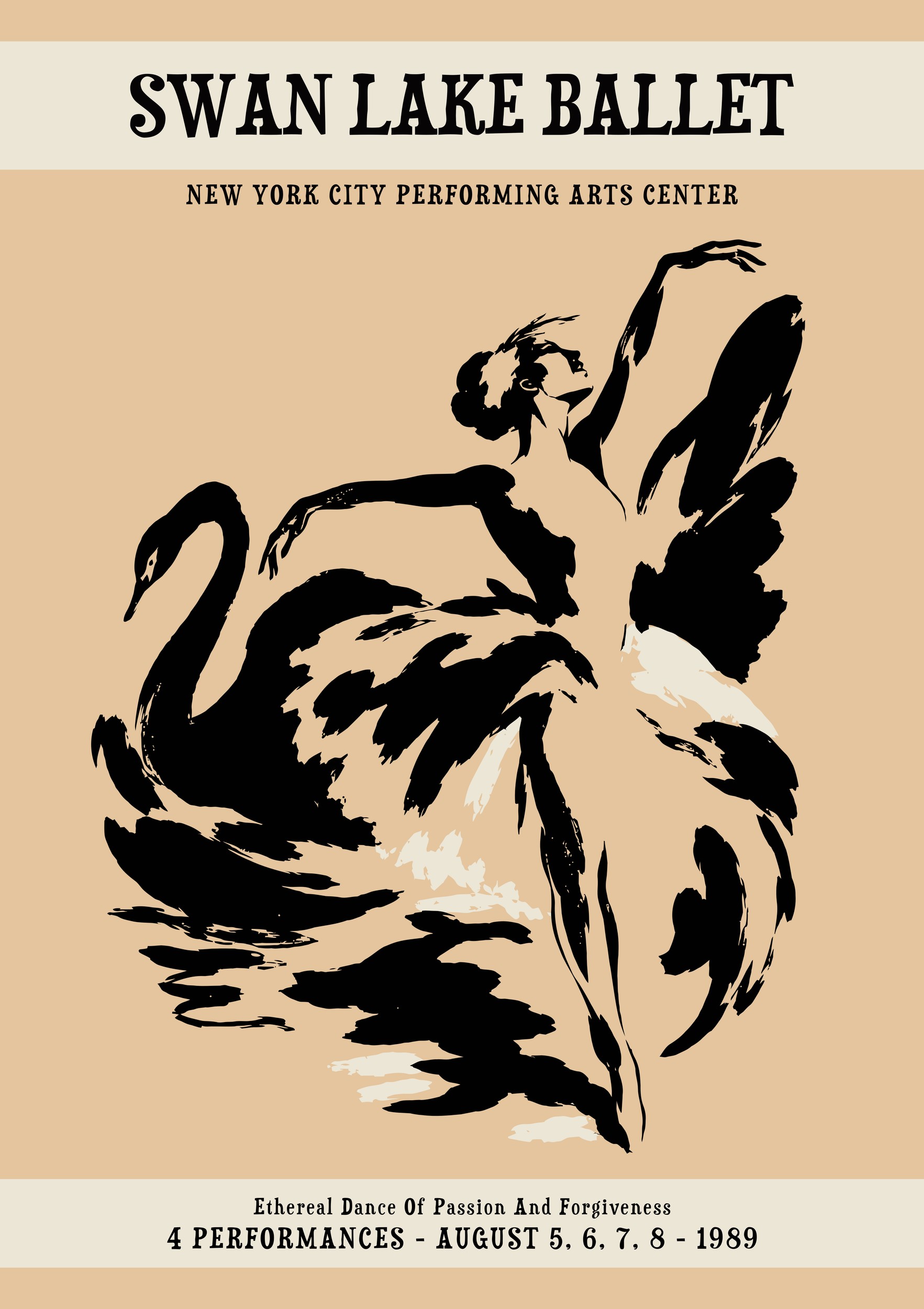 Swan Lake Ballet by Patryk Krygowski — canvas wall art