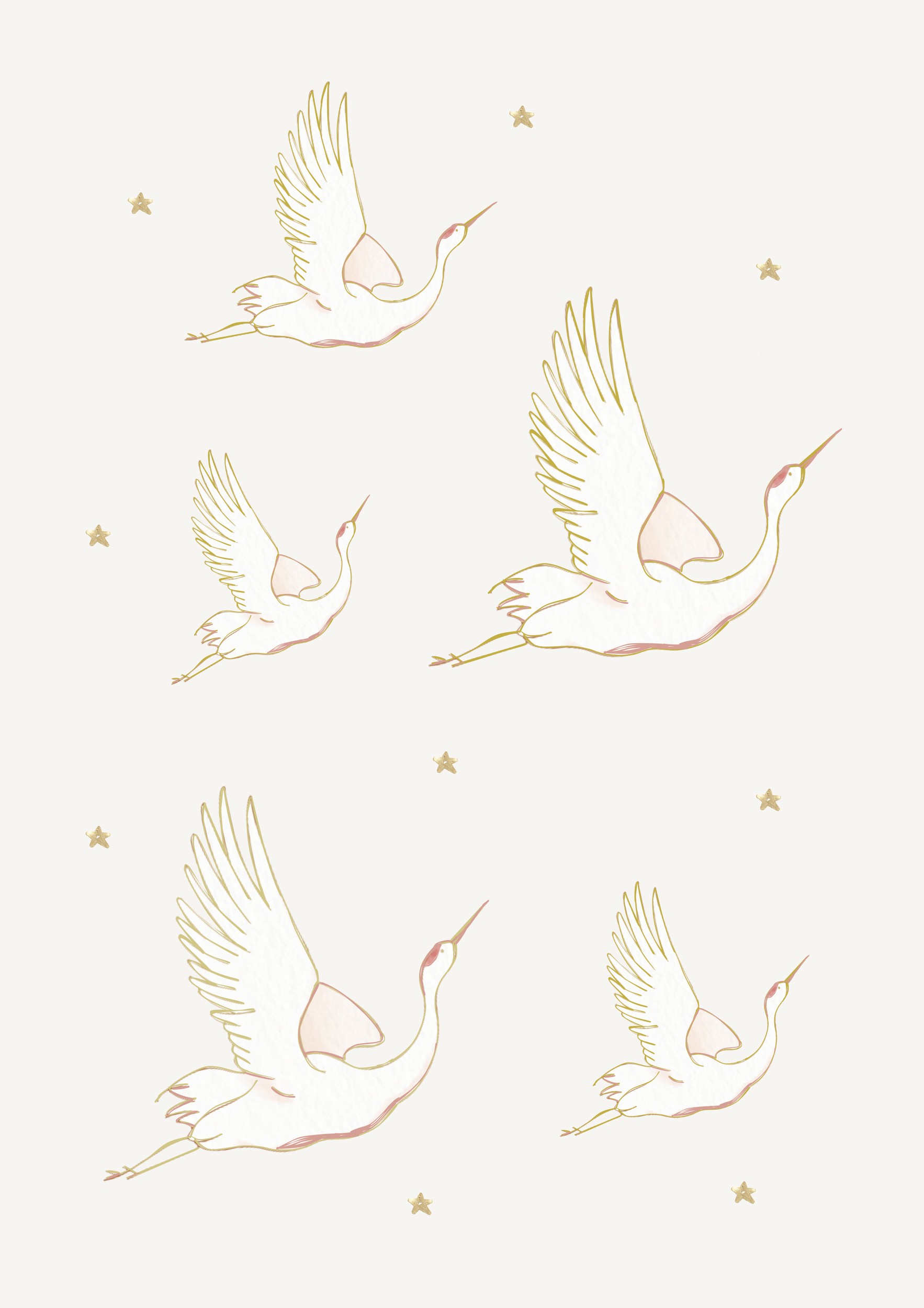 Elegant Flying Cranes by Little Light Studio — canvas wall art