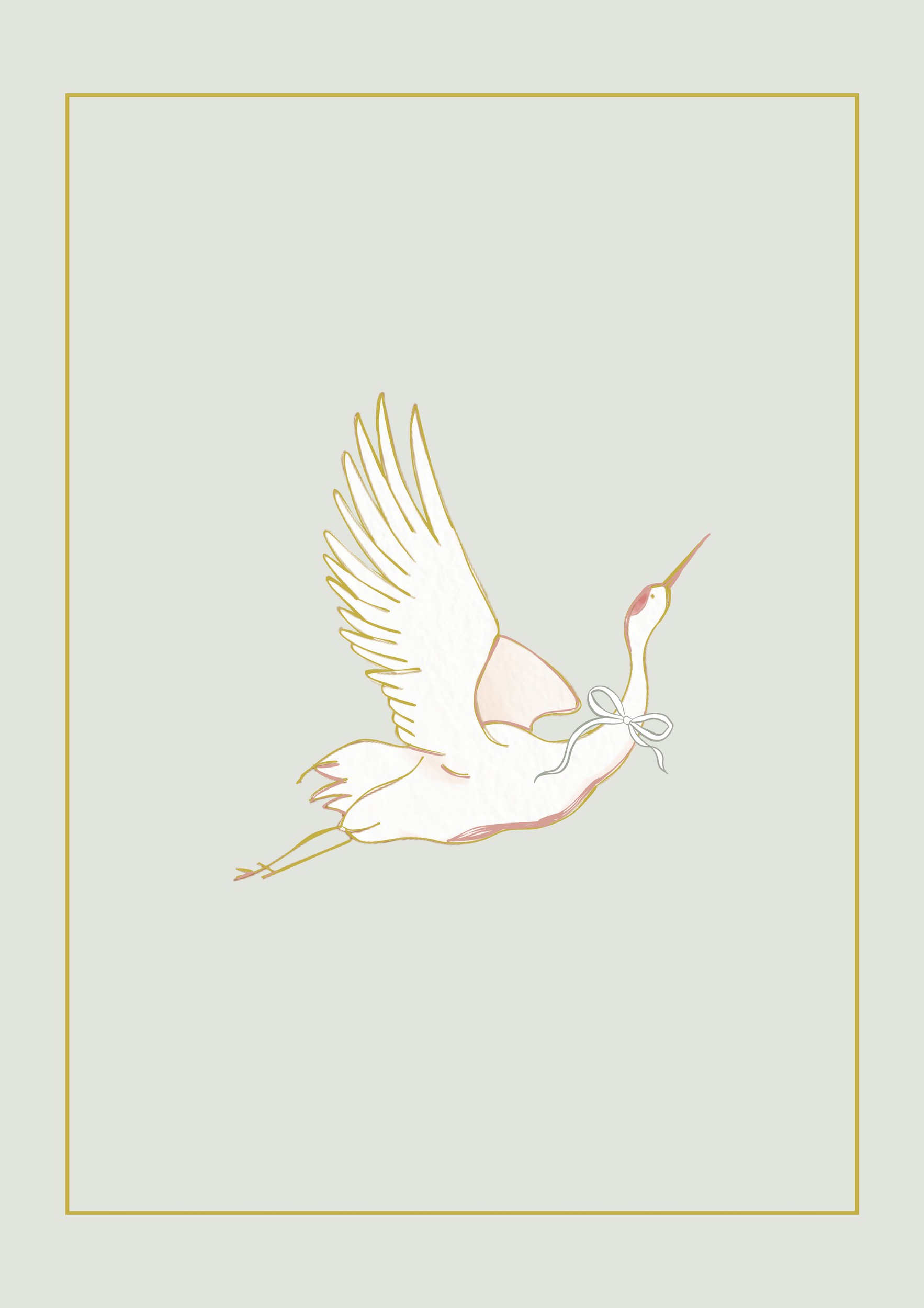 Elegant Flying Crane by Little Light Studio — canvas wall art
