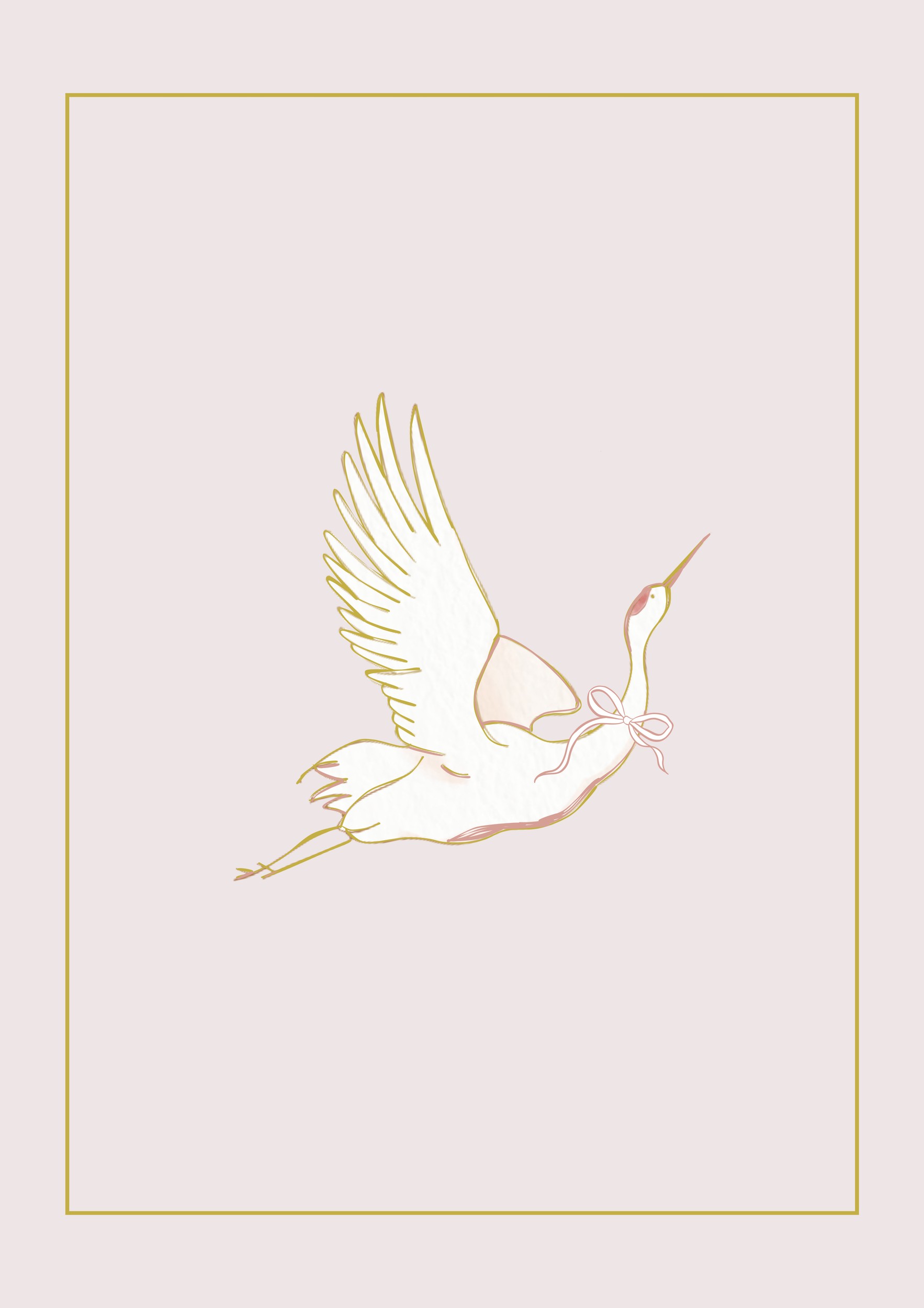 Elegant Flying Crane by Little Light Studio — canvas wall art