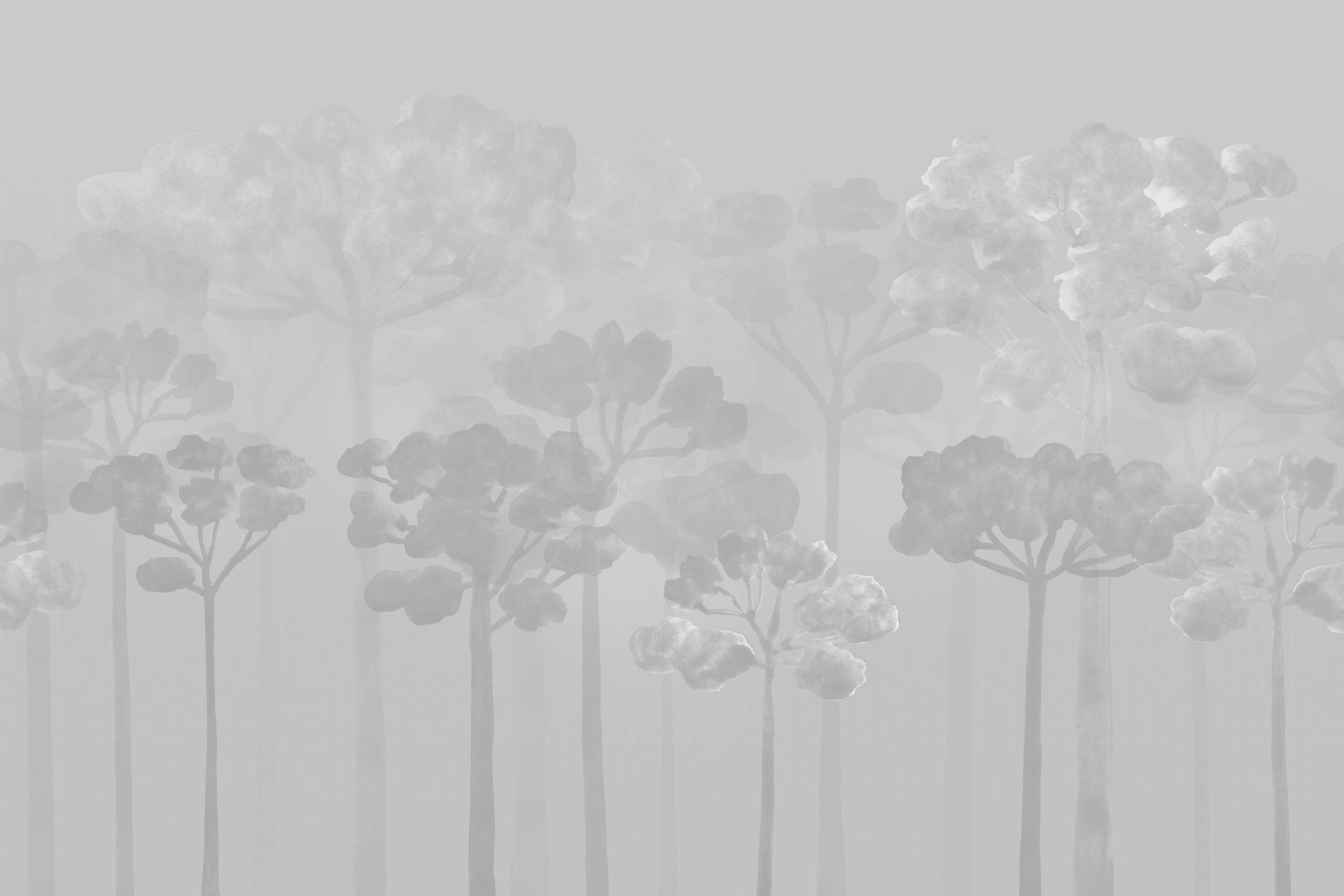 Misty Gray Forest by Karen Menzenbach — canvas wall art