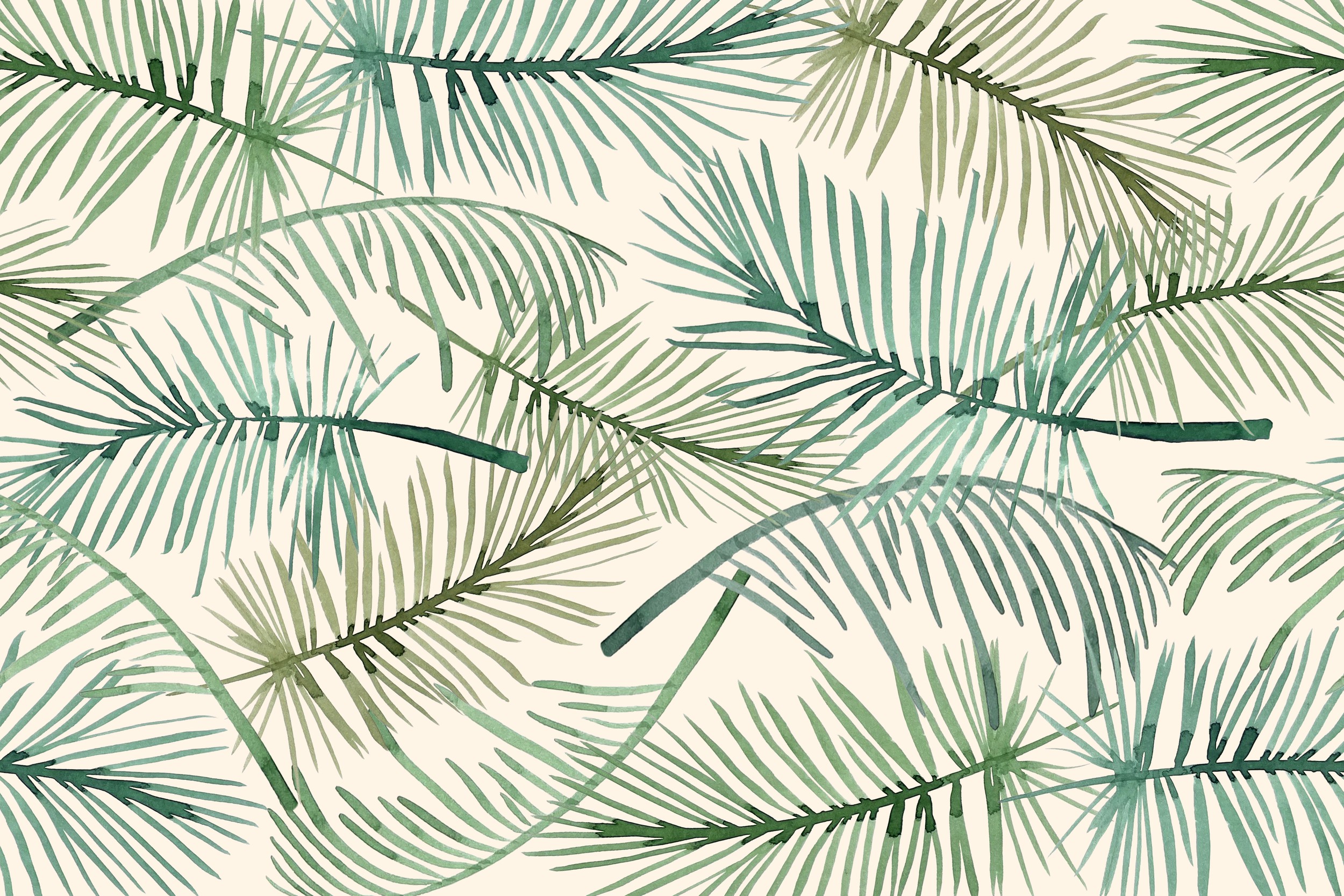 Tropical Palm Leaves Pattern by Karen Menzenbach — canvas wall art
