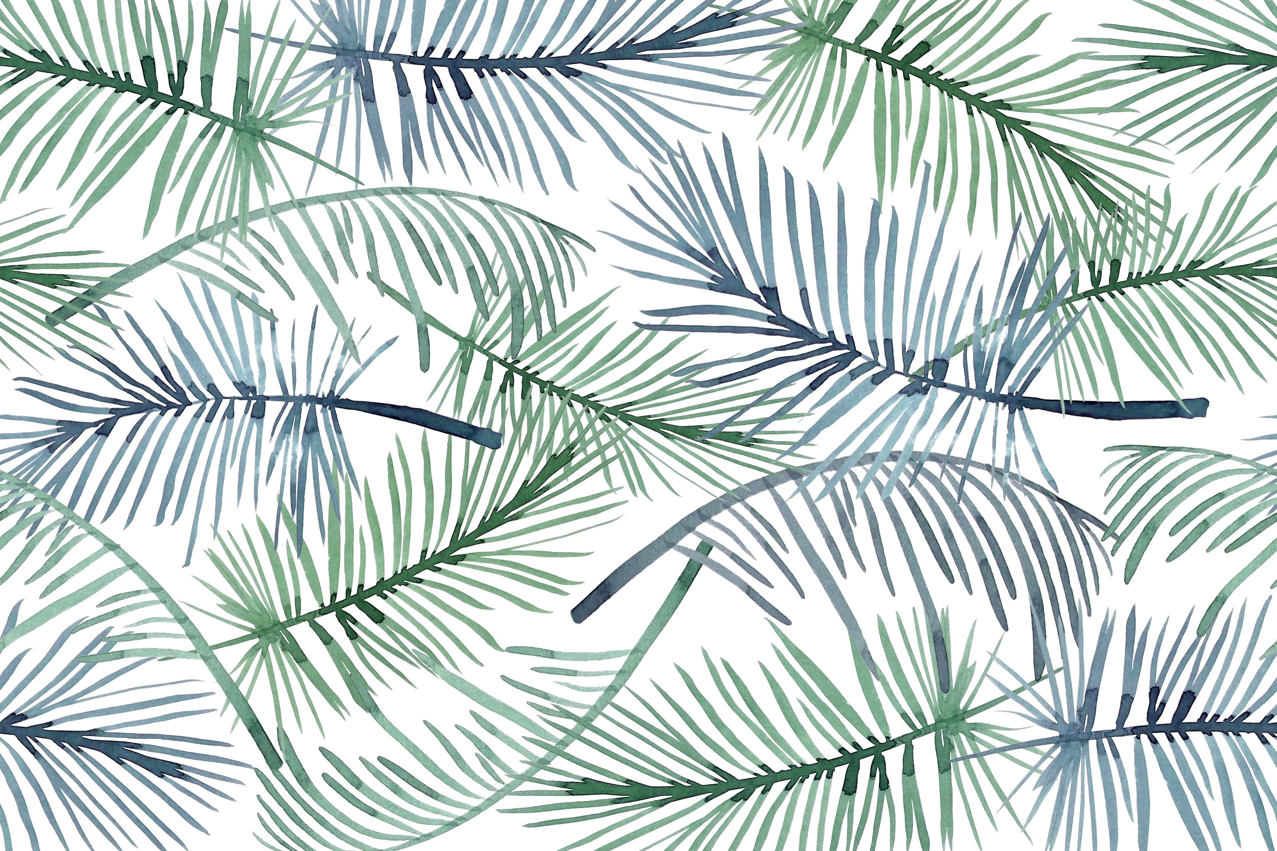 Tropical Palm Leaves by Karen Menzenbach — canvas wall art