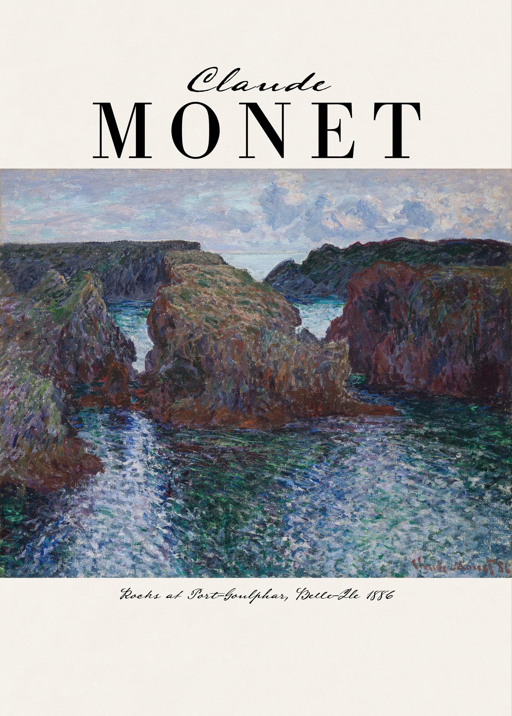 Belle-Ile Coastal Rocks by Claude Monet — canvas wall art