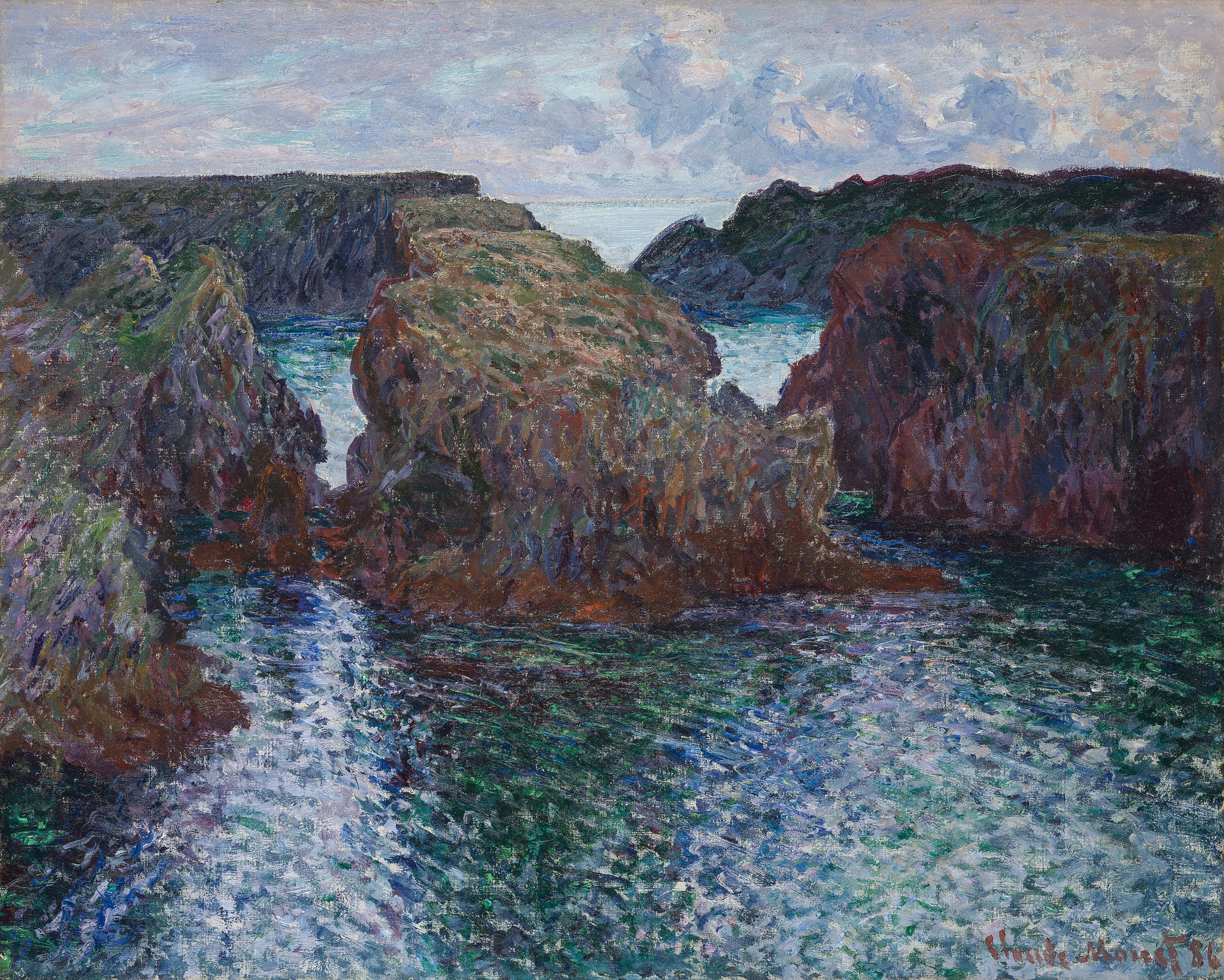 Rugged Coastal Cliffs by Claude Monet — canvas wall art