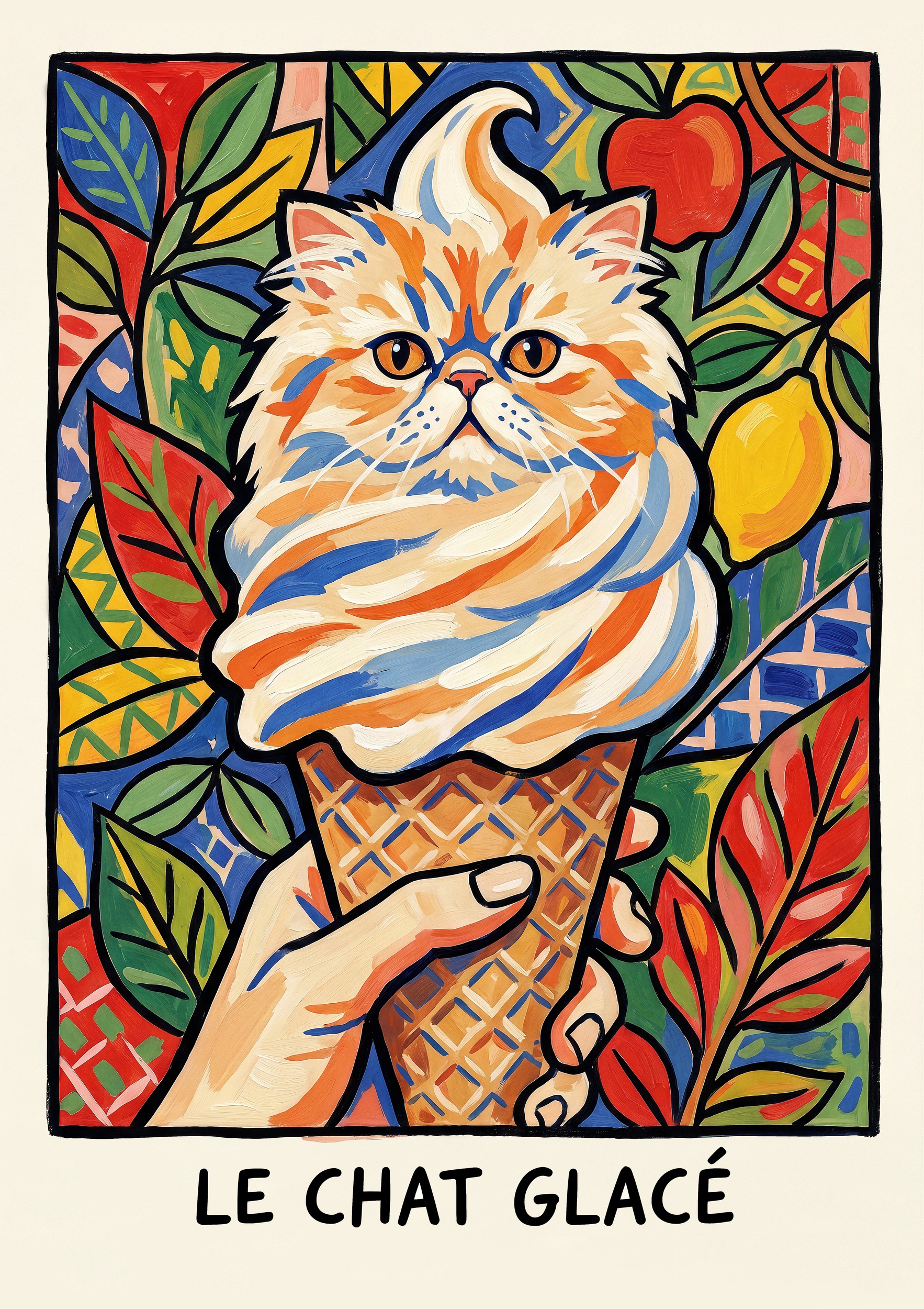 Le Chat Glacé by Niky Rahner — canvas wall art