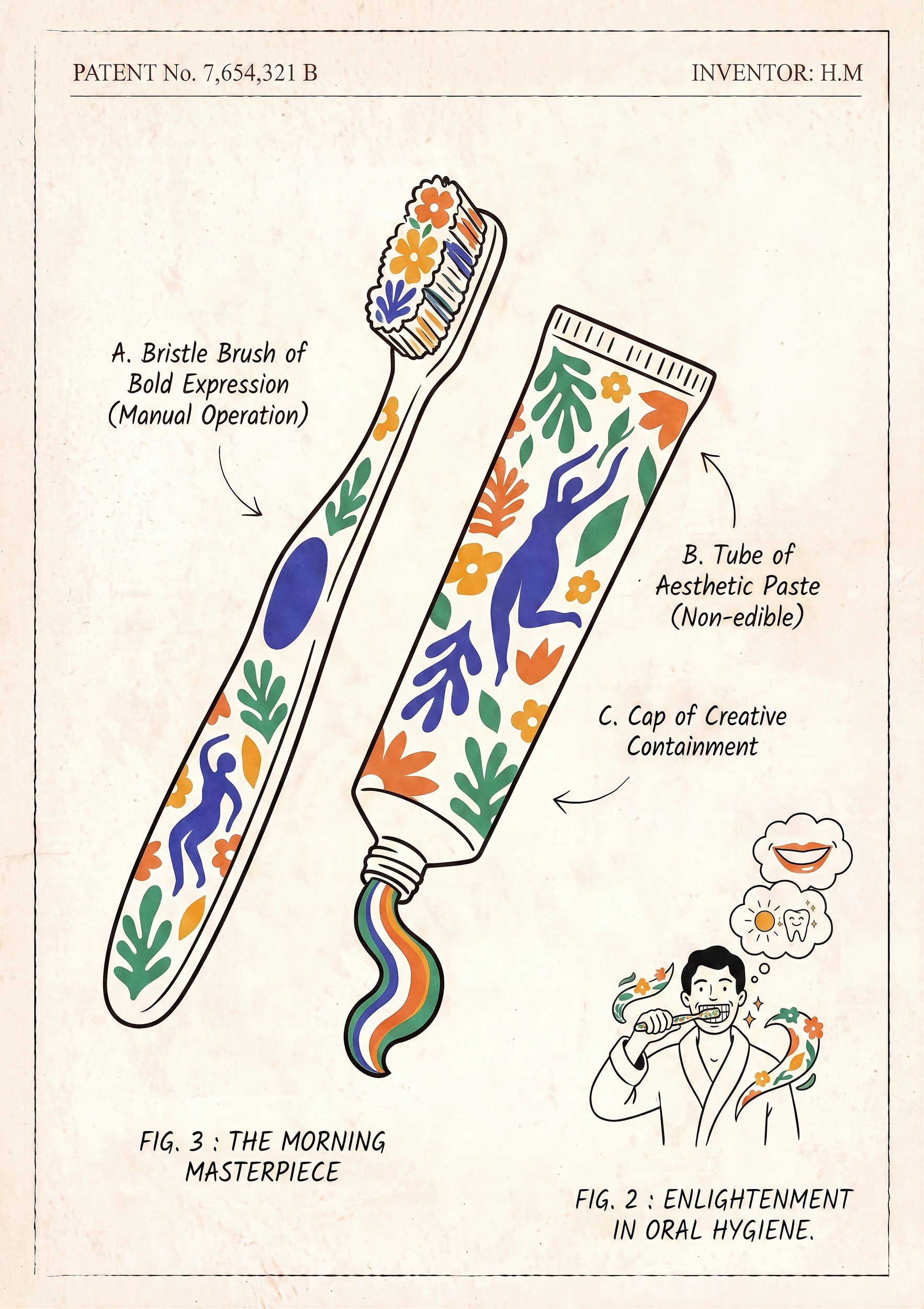 Artistic Oral Care Patent by Niky Rahner — canvas wall art