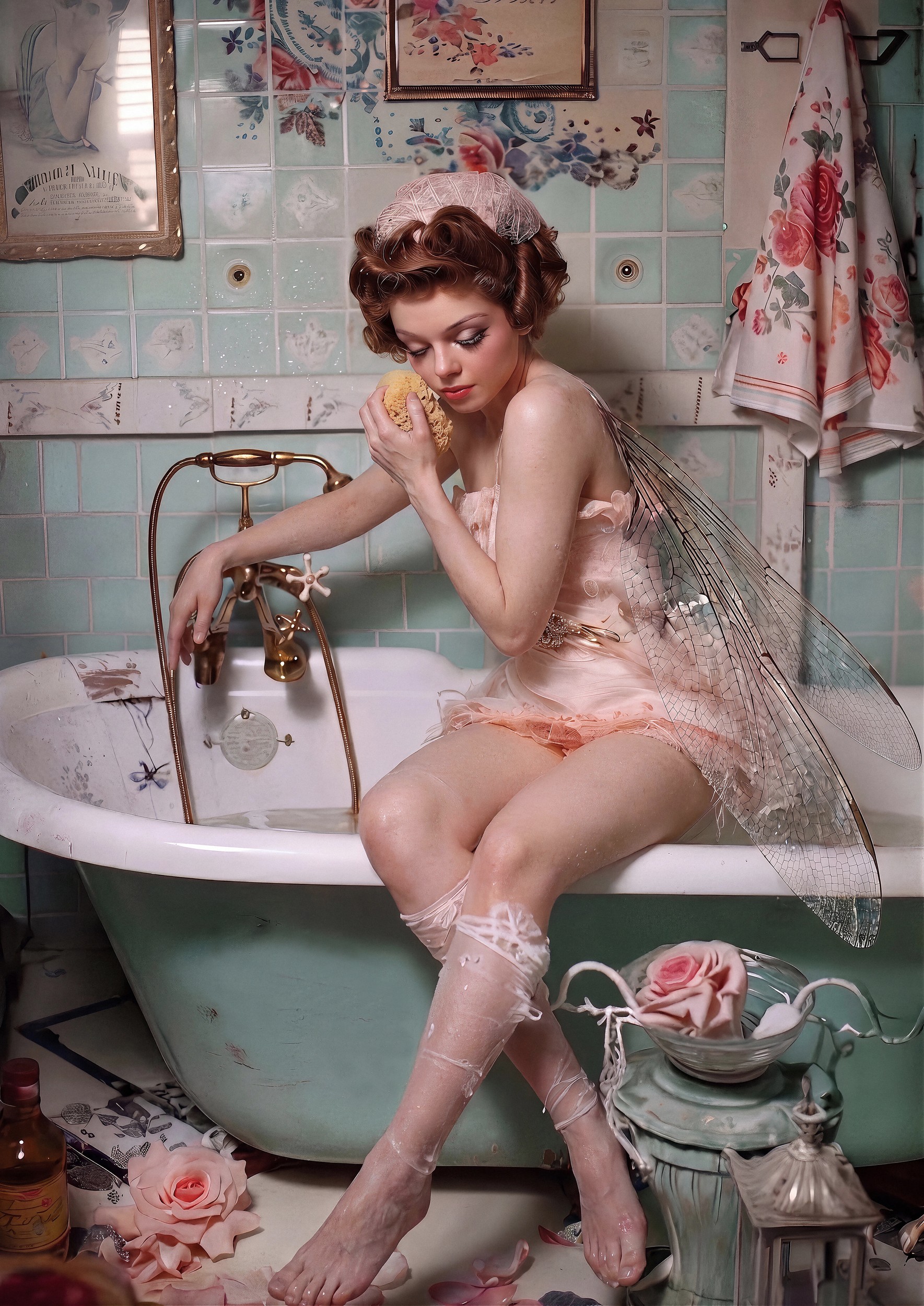 Ethereal Bath Fairy by Niky Rahner — canvas wall art