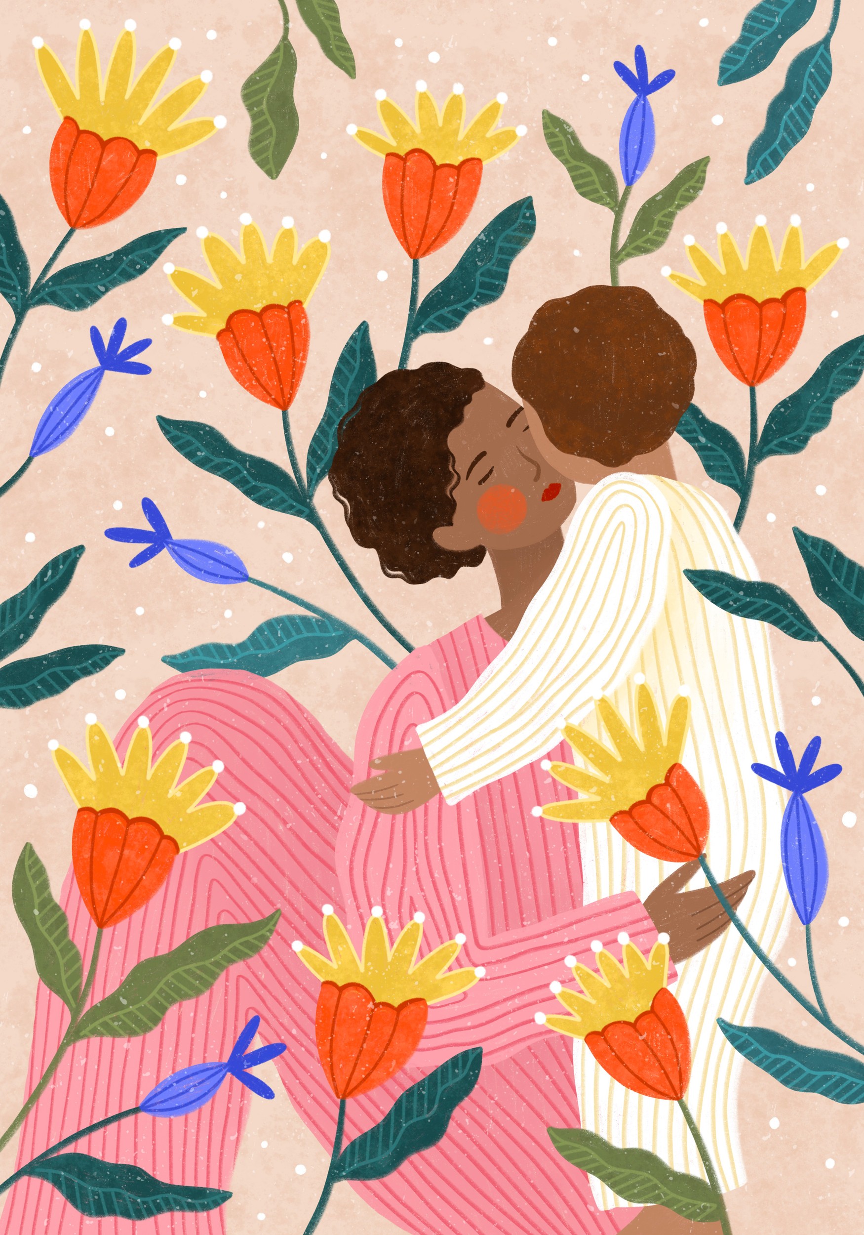 Romantic Floral Kiss by Bea Müller — canvas wall art
