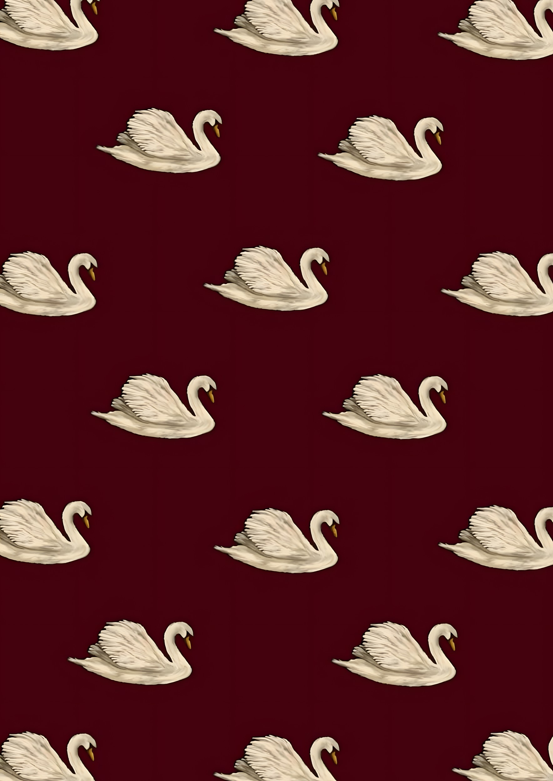 Elegant White Swan Pattern by Borior — canvas wall art
