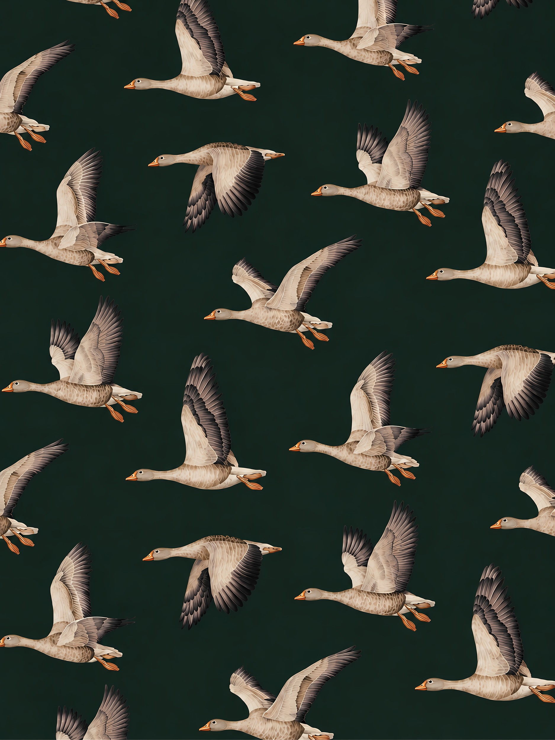 Geese in Flight by Borior — canvas wall art