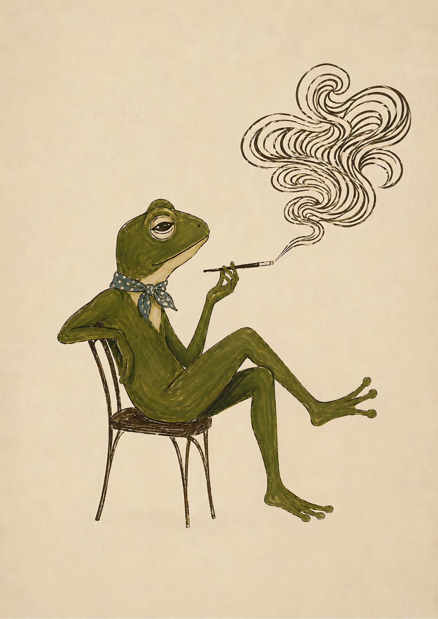 Dapper Smoking Frog by Borior — canvas wall art